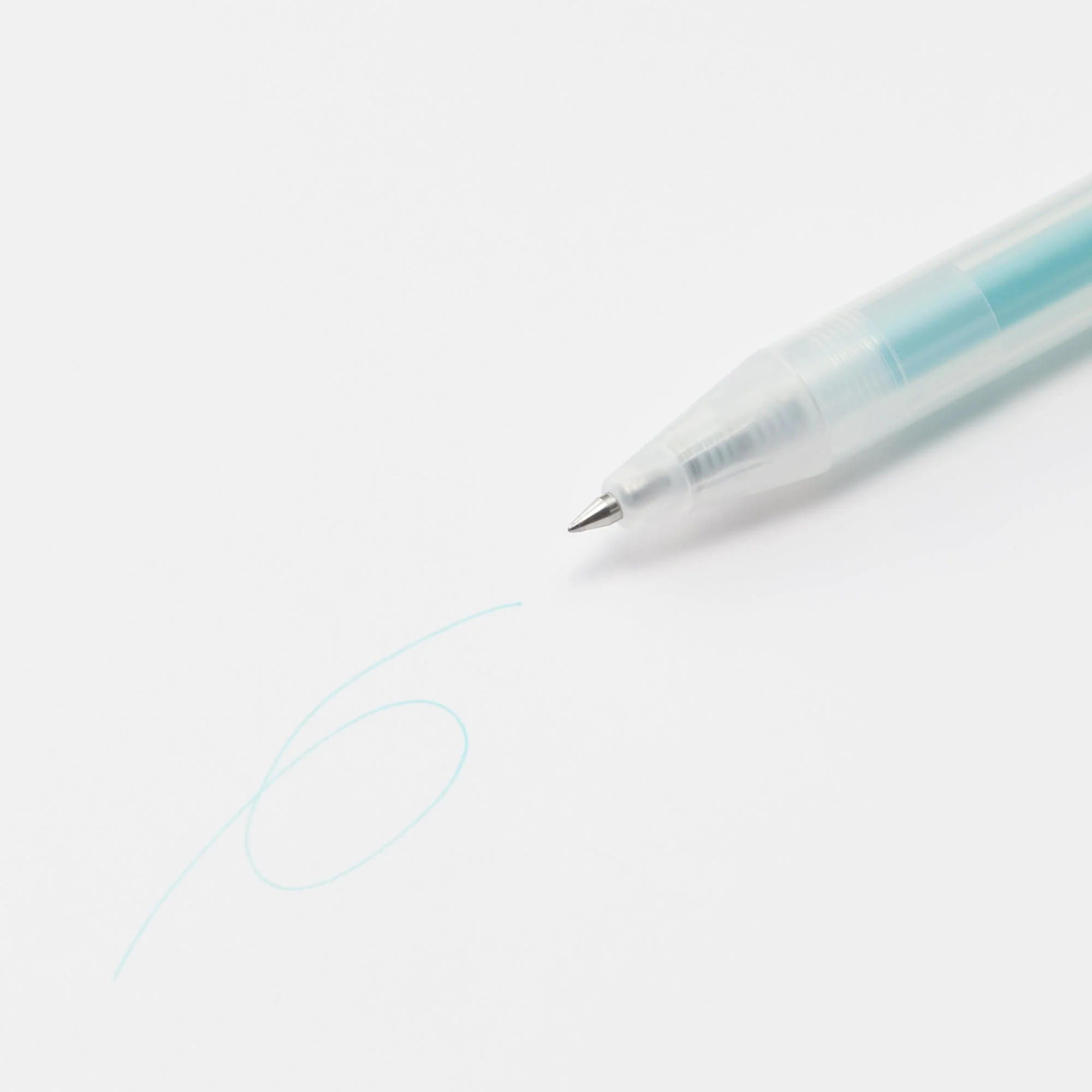 Smooth Gel Ink Ballpoint Knock Pen 0.3 mm - Cyan - Image 2