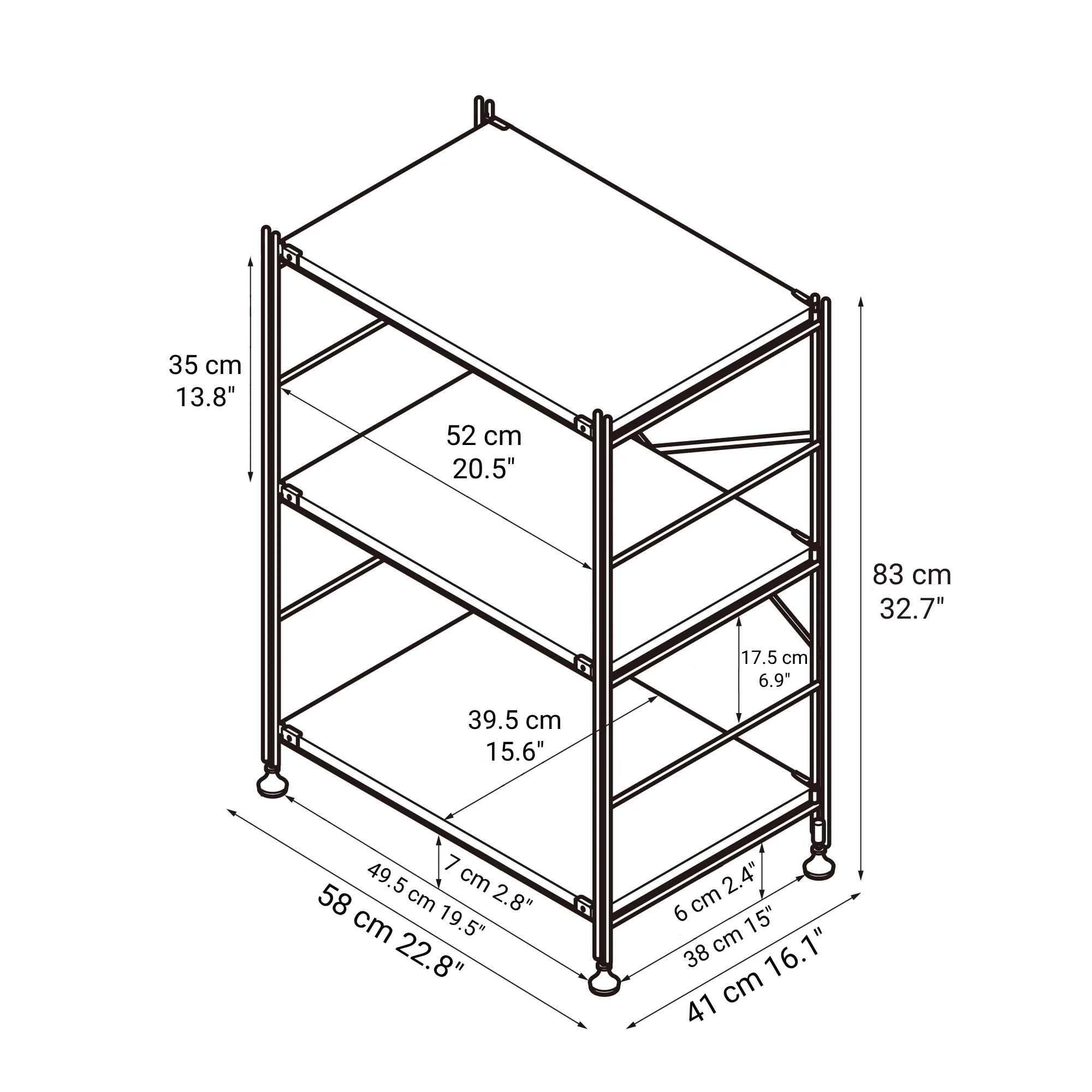 SUS Shelving Unit - Oak - Regular - Small - Image 6