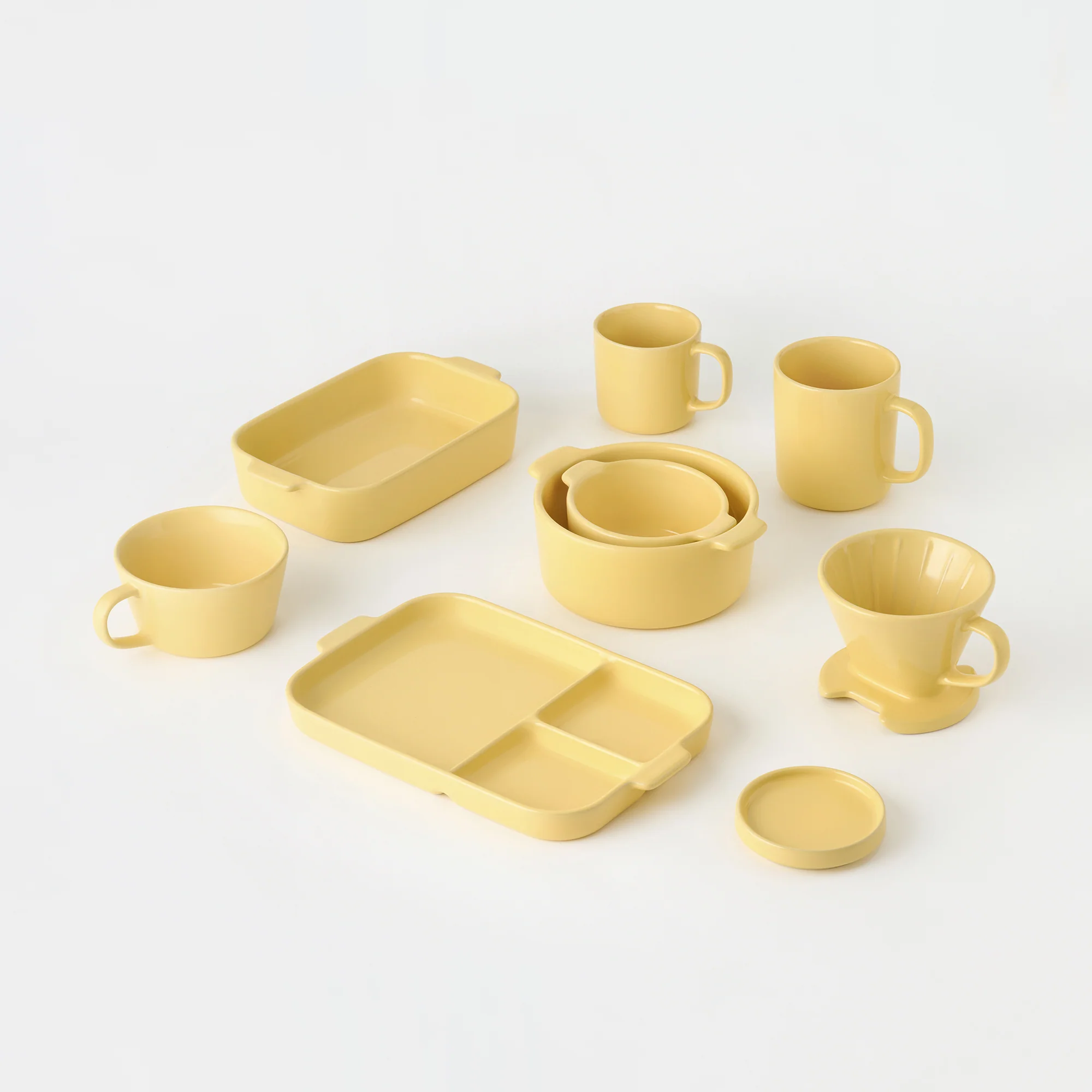 Stoneware Mini Cocotte Bowl (Dia. 6.2") - Light Yellow - Image 4