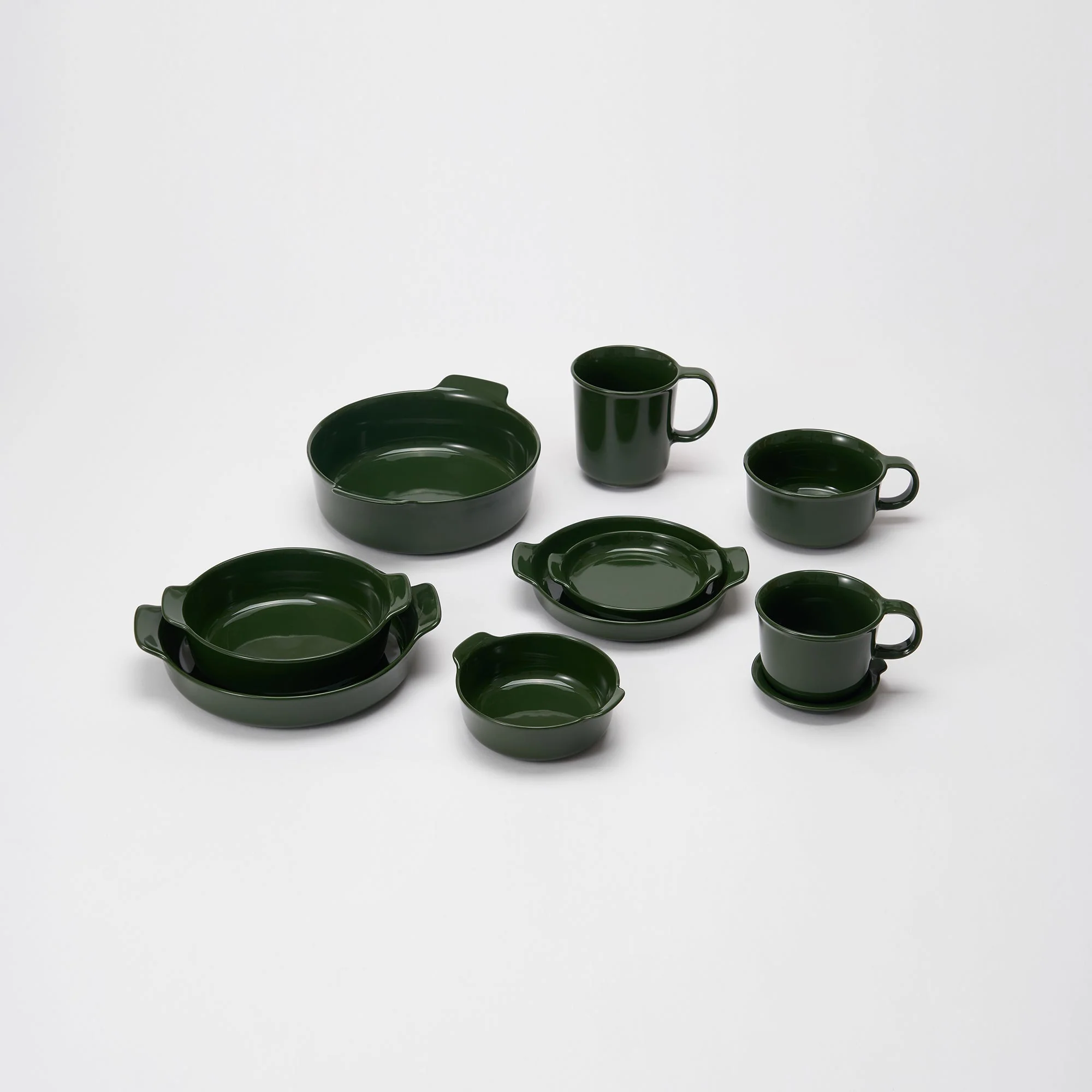 Stoneware Soup Mug Cup - Dark Green - Image 7