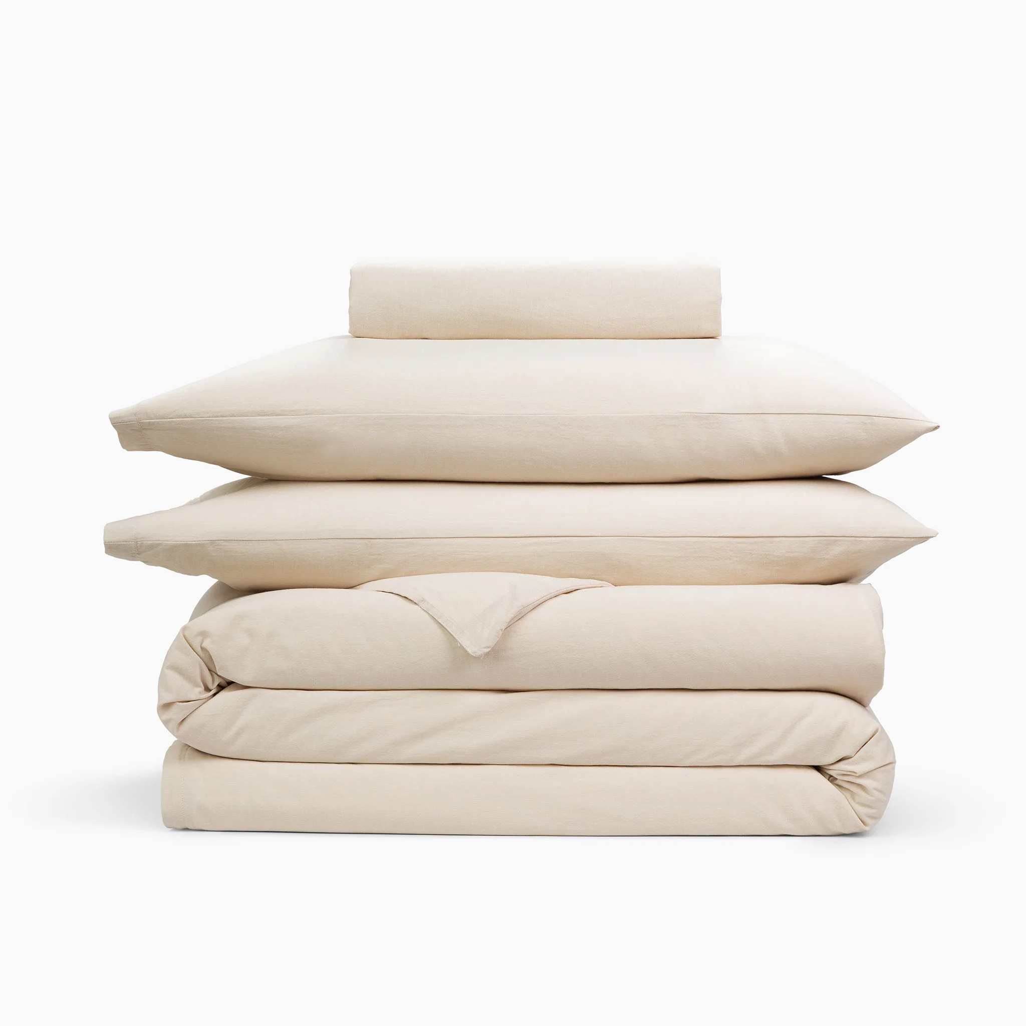 Washed Cotton 4 Piece Bedding Set - Double