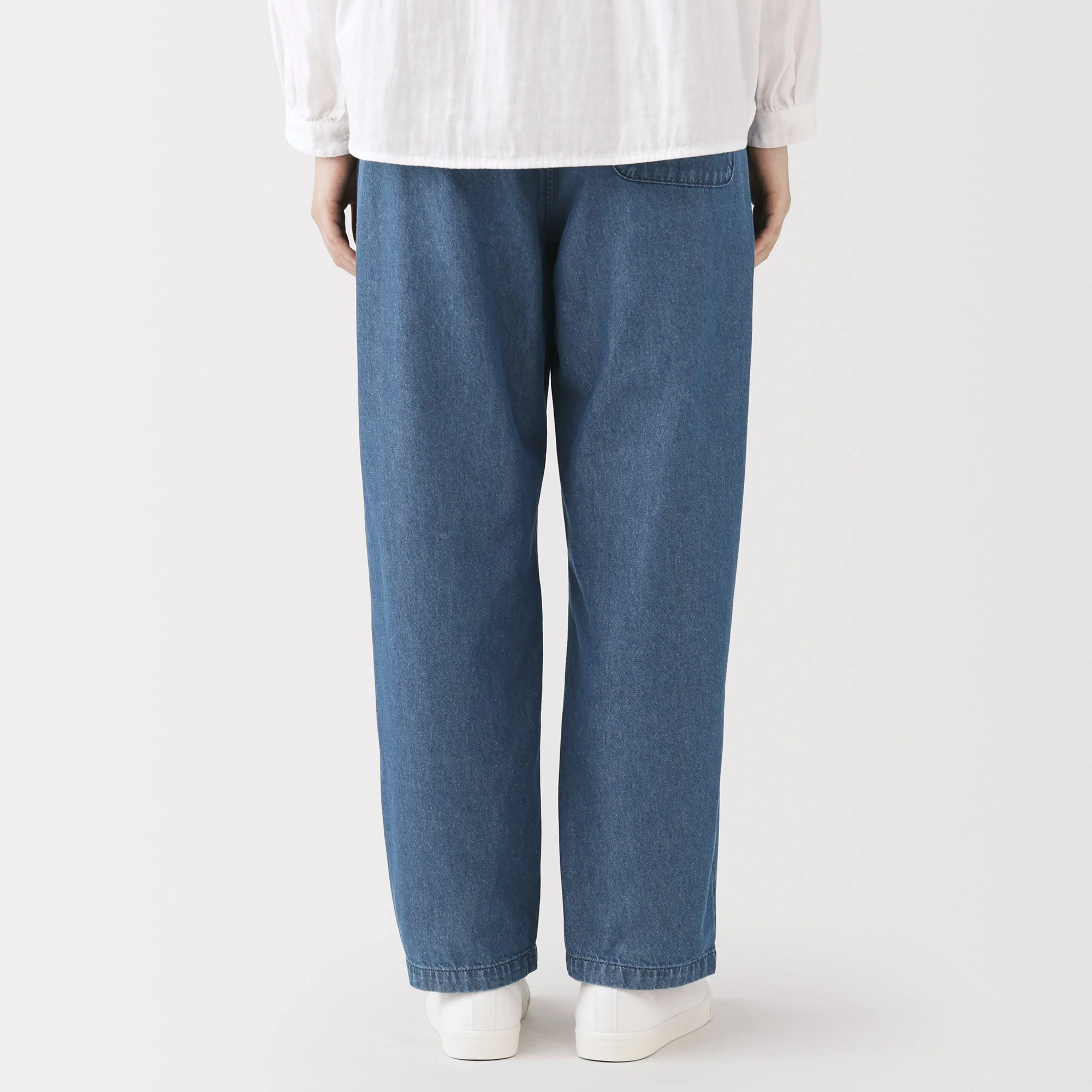 Washed Denim Easy Pants - Image 6