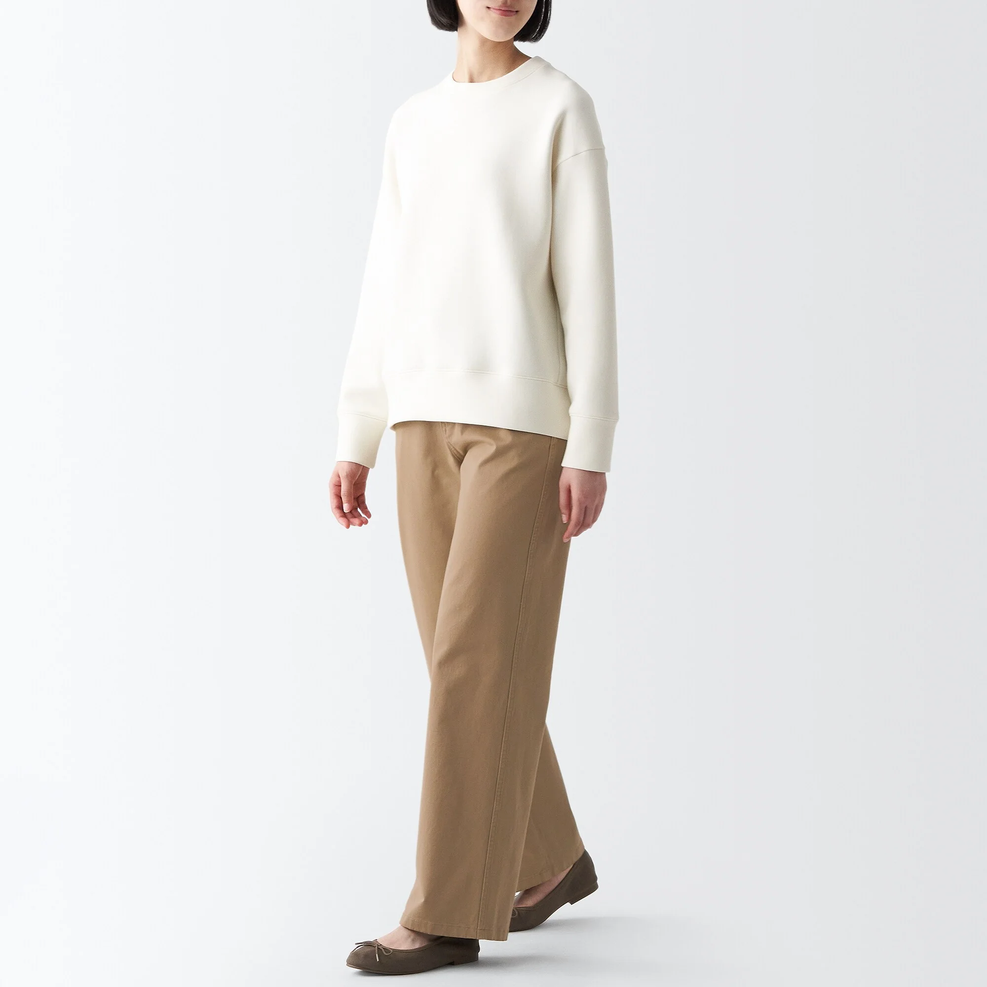 Women's 4-Way Stretch Chino Wide Straight Pants (L 32inch / 80cm) - Image 14
