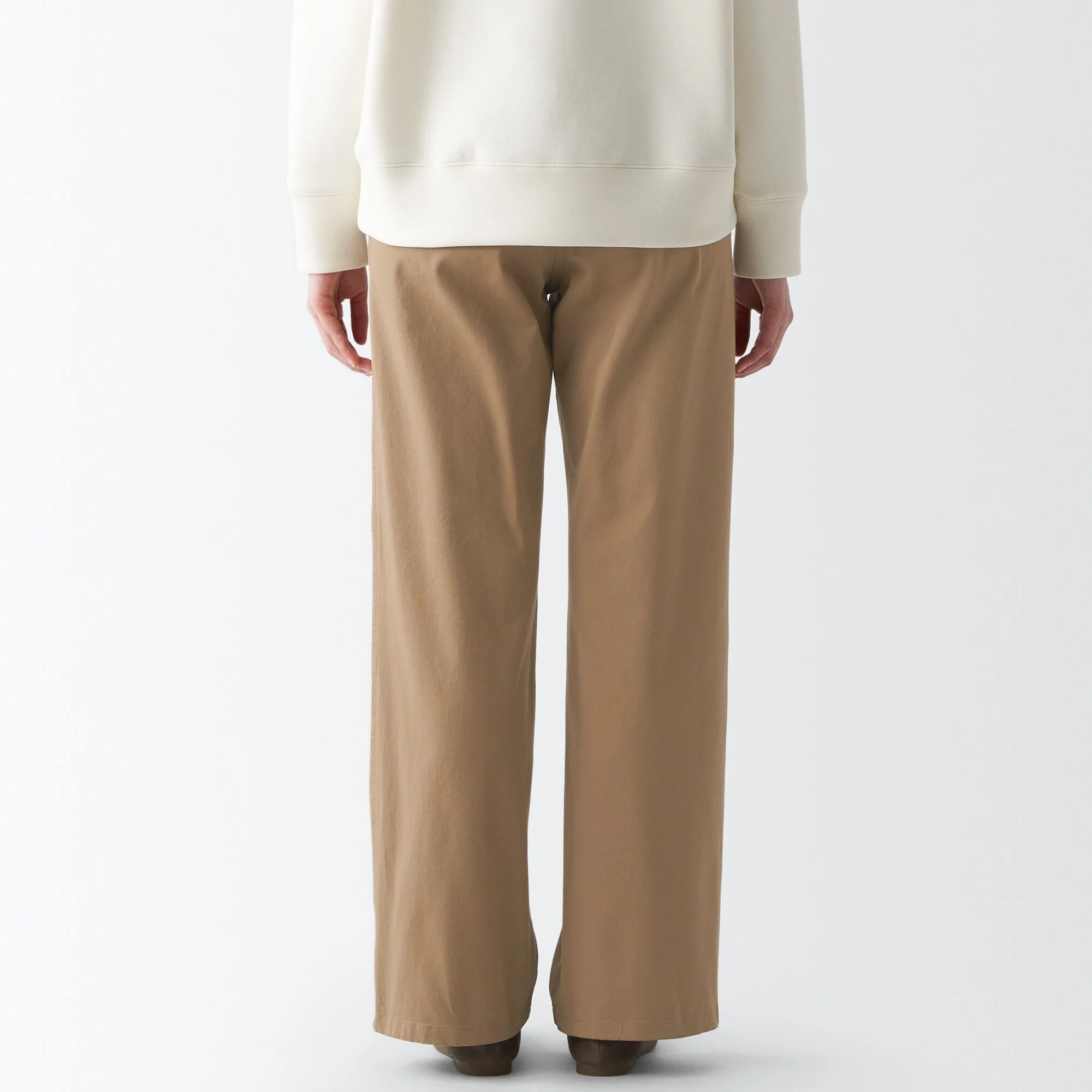 Women's 4-Way Stretch Chino Wide Straight Pants (L 32inch / 80cm) - Image 16