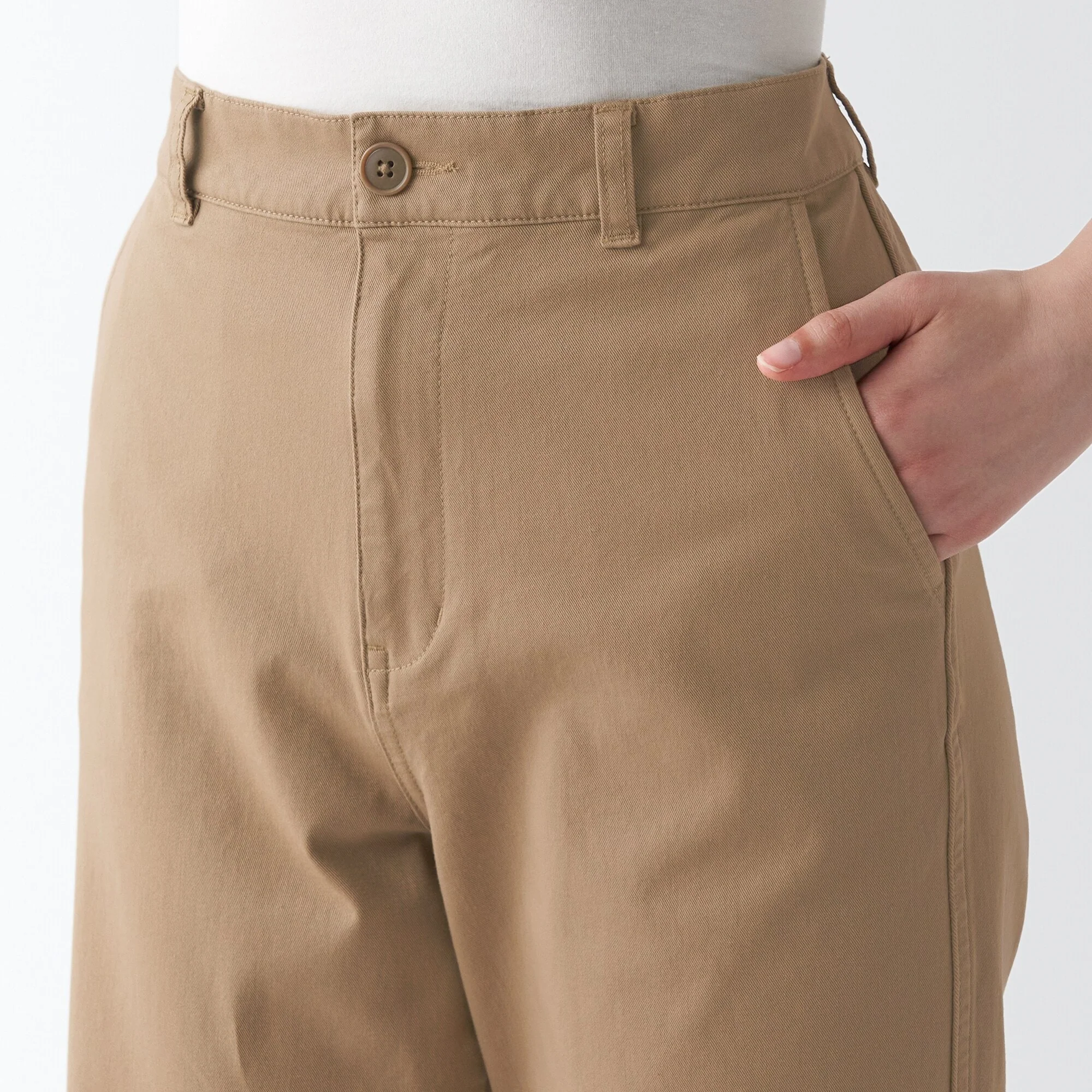 Women's 4-Way Stretch Chino Wide Straight Pants (L 32inch / 80cm) - Image 17