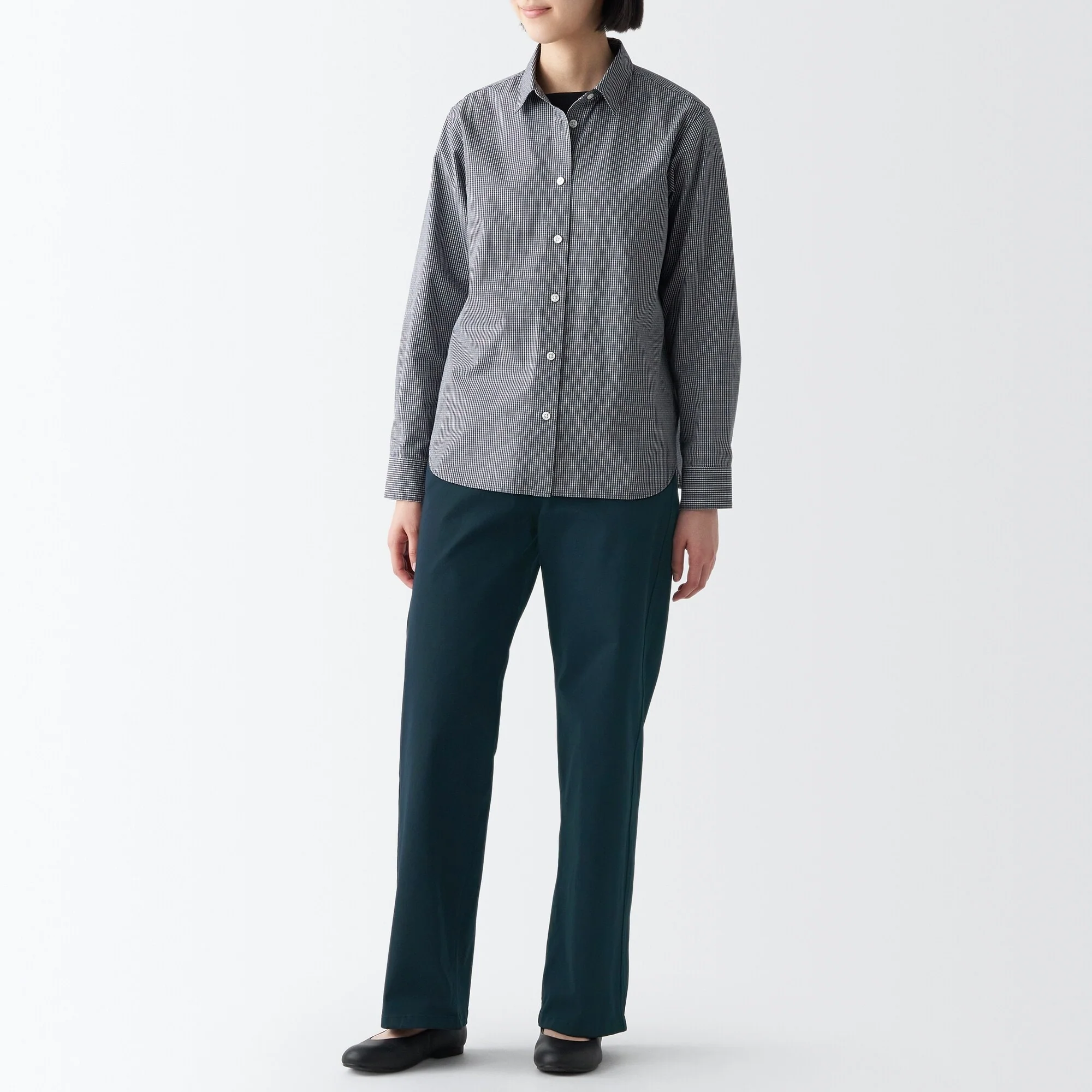 Women's 4-Way Stretch Chino Wide Straight Pants (L 32inch / 80cm) - Image 34