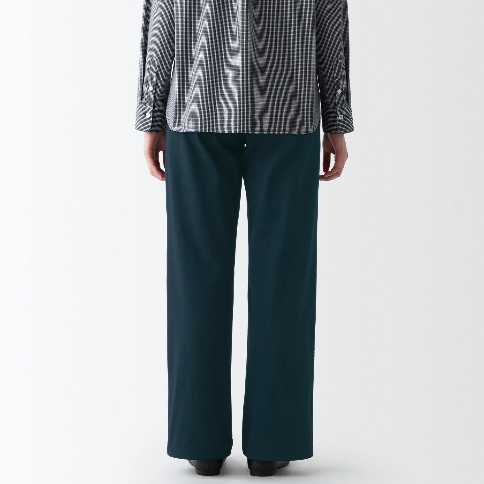 Women's 4-Way Stretch Chino Wide Straight Pants (L 32inch / 80cm) - Image 36