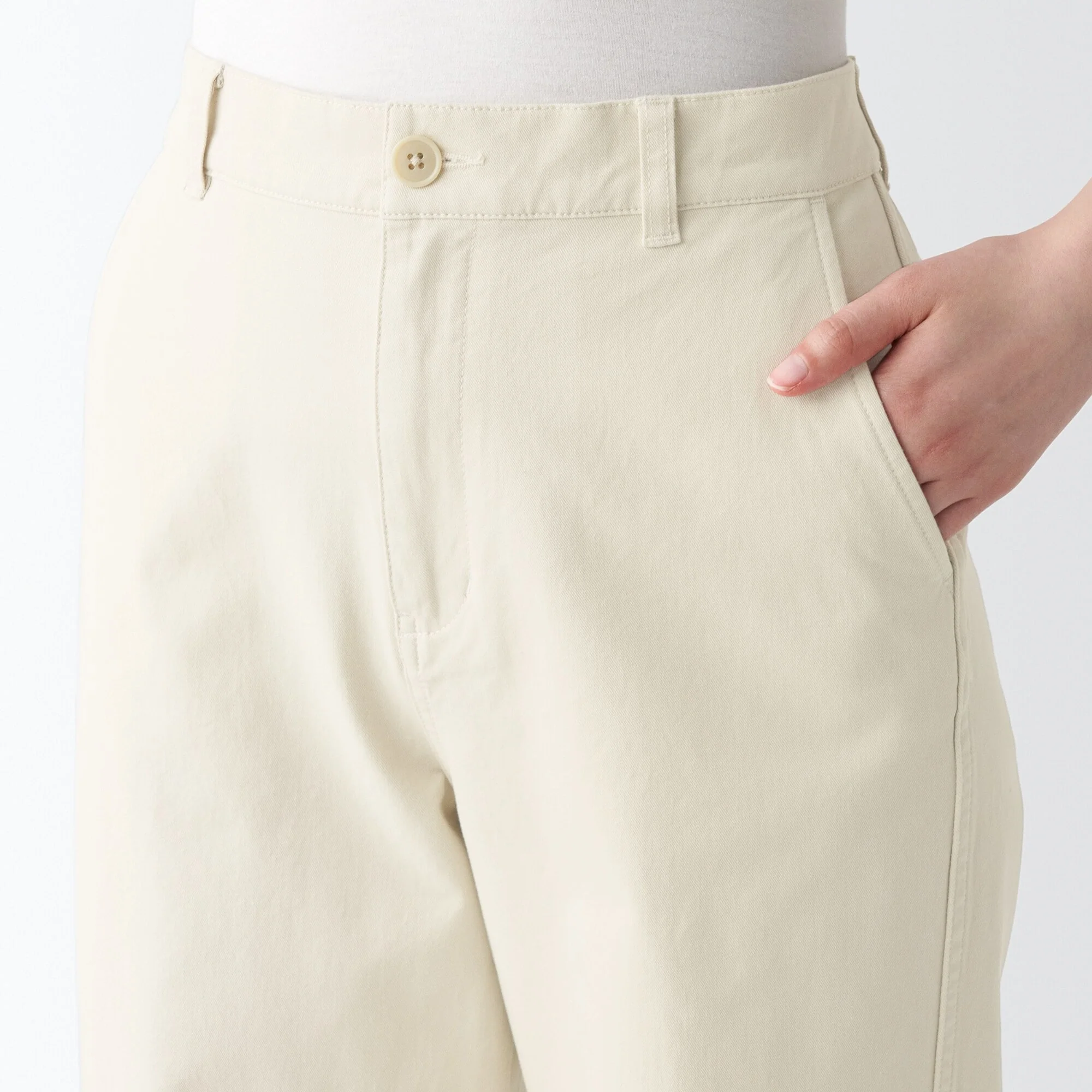 Women's 4-Way Stretch Chino Wide Straight Pants (L 32inch / 80cm) - Image 7