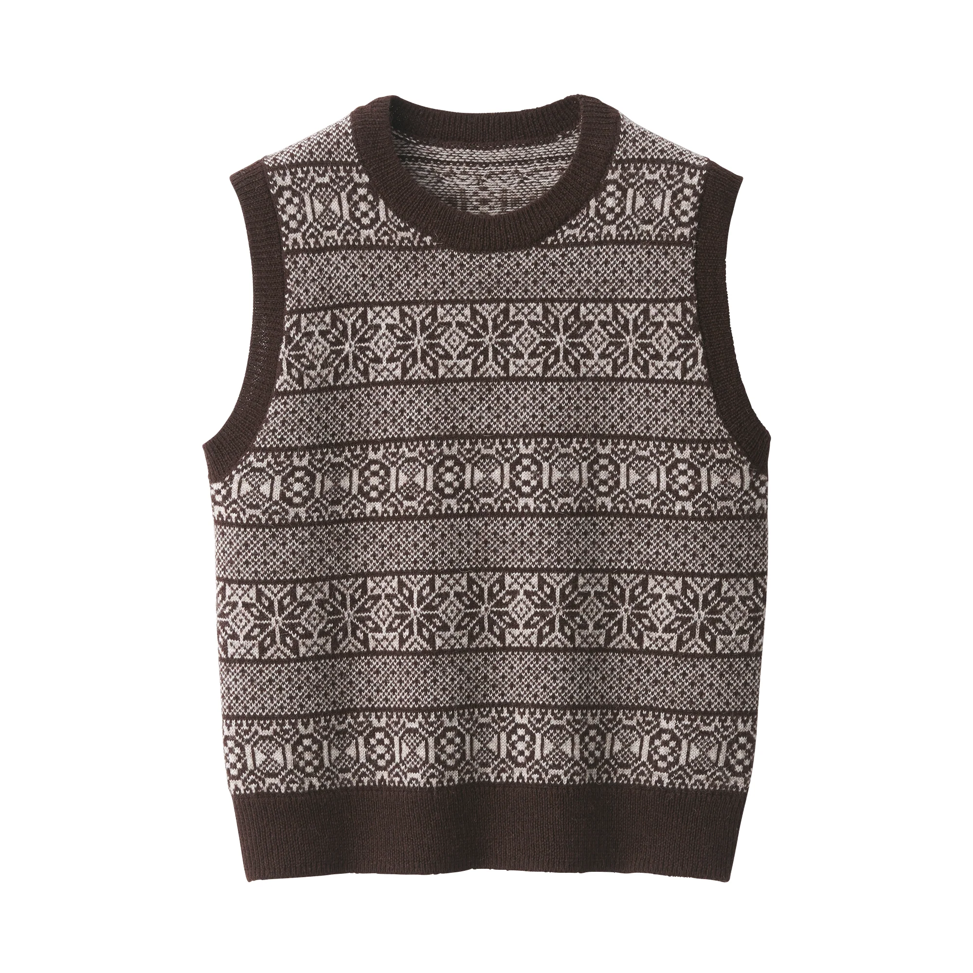 Women's Andes Wool Jacquard Pattern Vest - Image 16