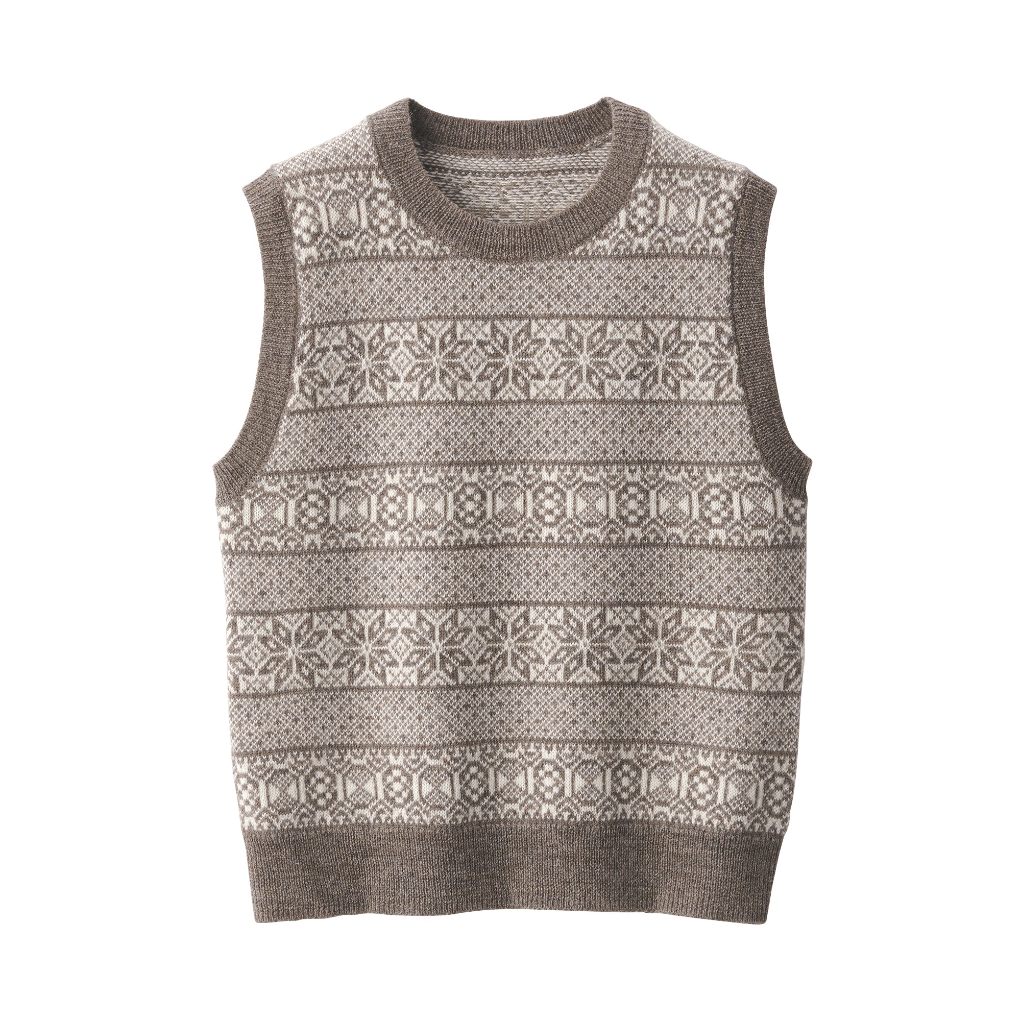 Women's Andes Wool Jacquard Pattern Vest - Image 2