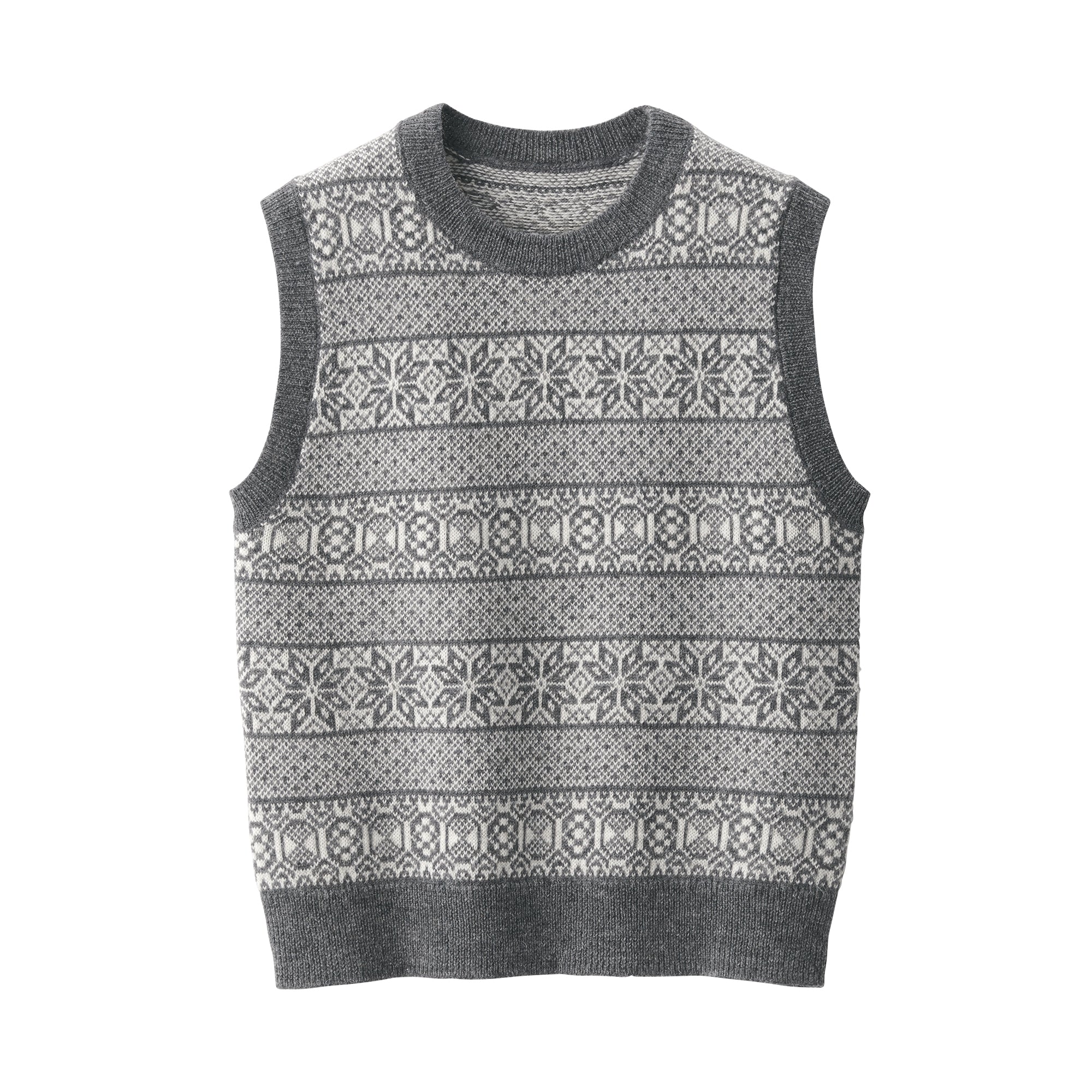 Women's Andes Wool Jacquard Pattern Vest - Image 9