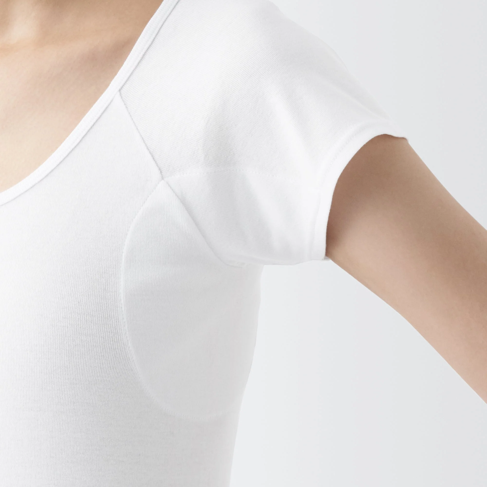 Women's Breathable Cotton French Sleeve T-Shirt with Sweat Pad - Image 15
