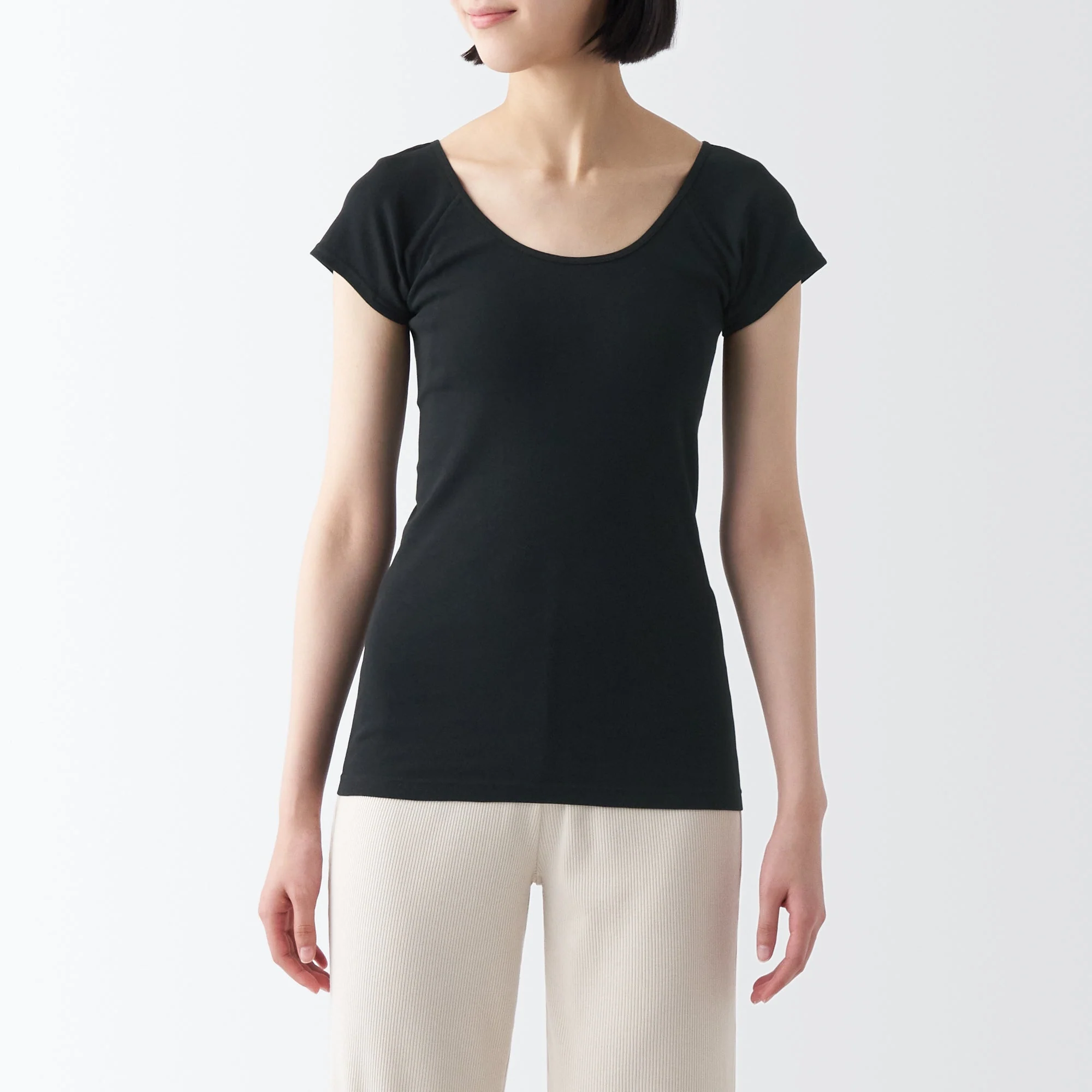 Women's Breathable Cotton French Sleeve T-Shirt with Sweat Pad - Image 18