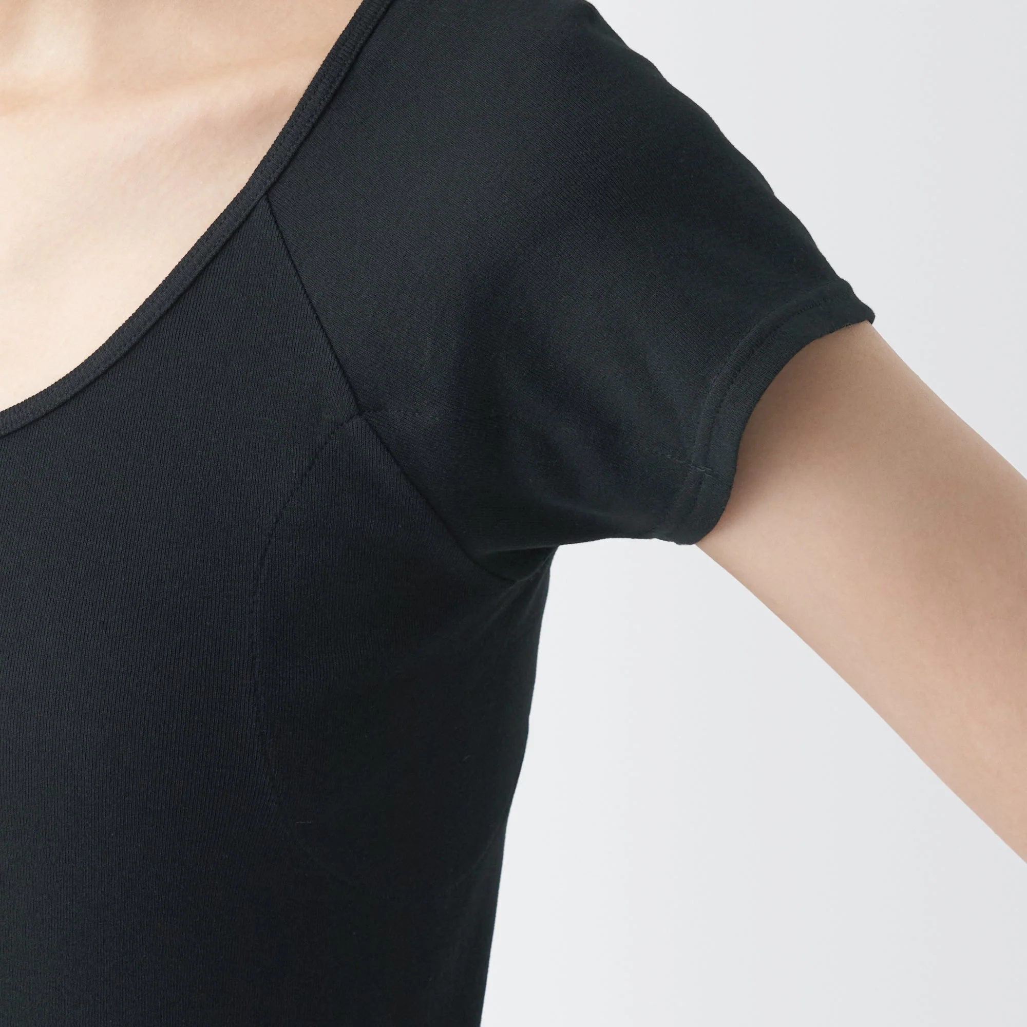 Women's Breathable Cotton French Sleeve T-Shirt with Sweat Pad - Image 23