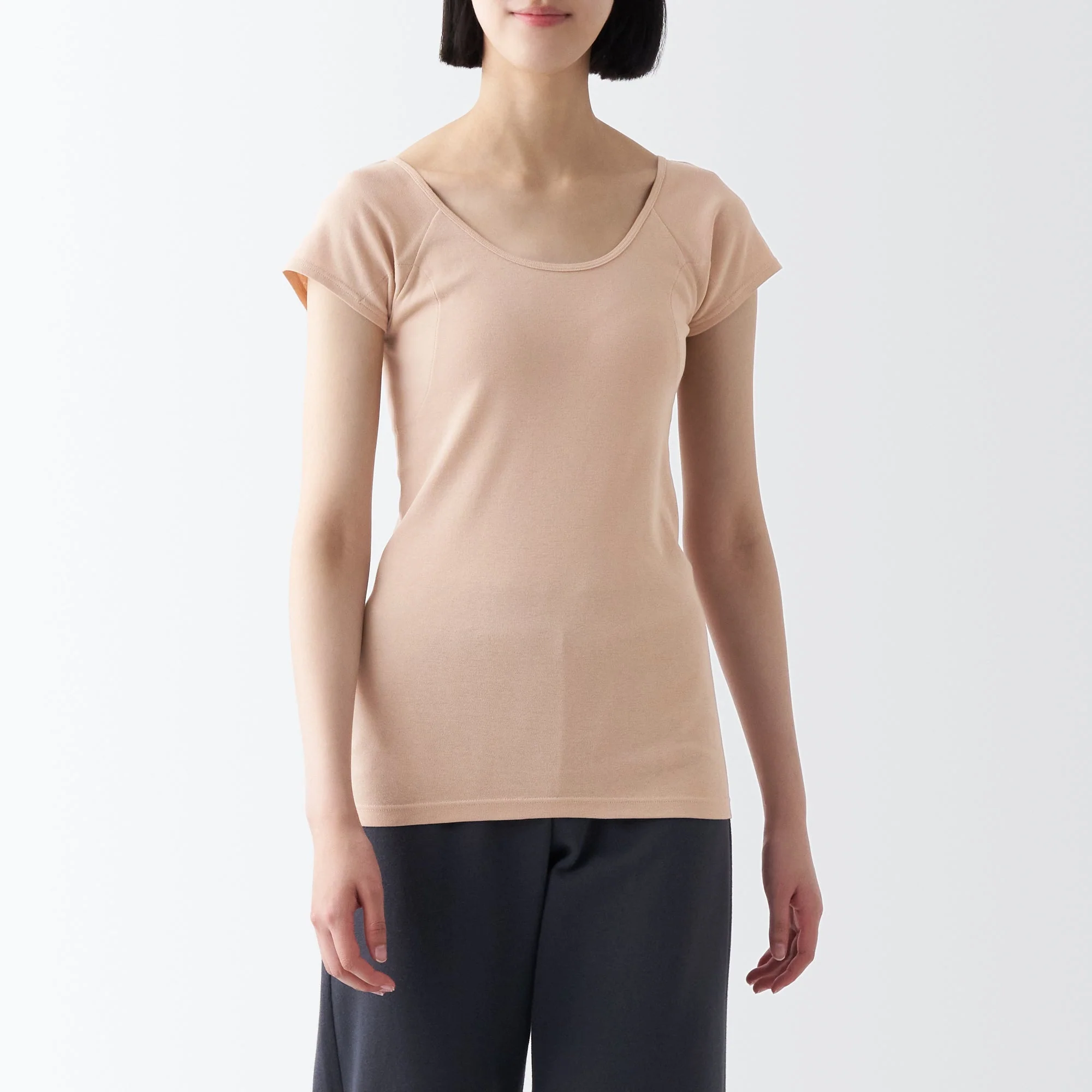 Women's Breathable Cotton French Sleeve T-Shirt with Sweat Pad - Image 26