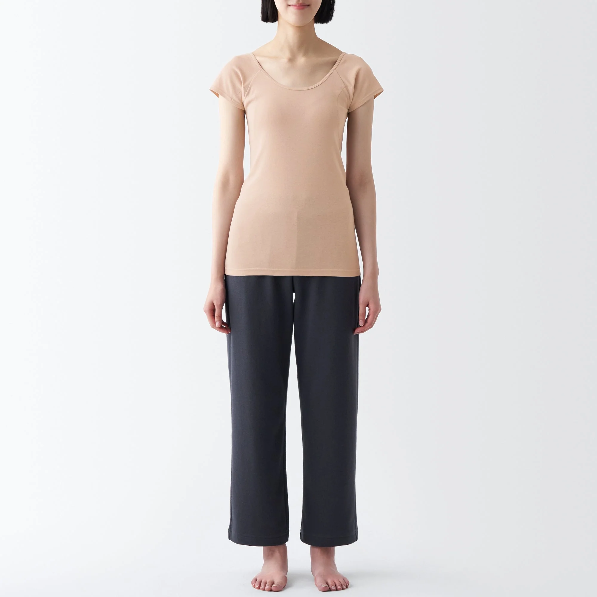 Women's Breathable Cotton French Sleeve T-Shirt with Sweat Pad - Image 27