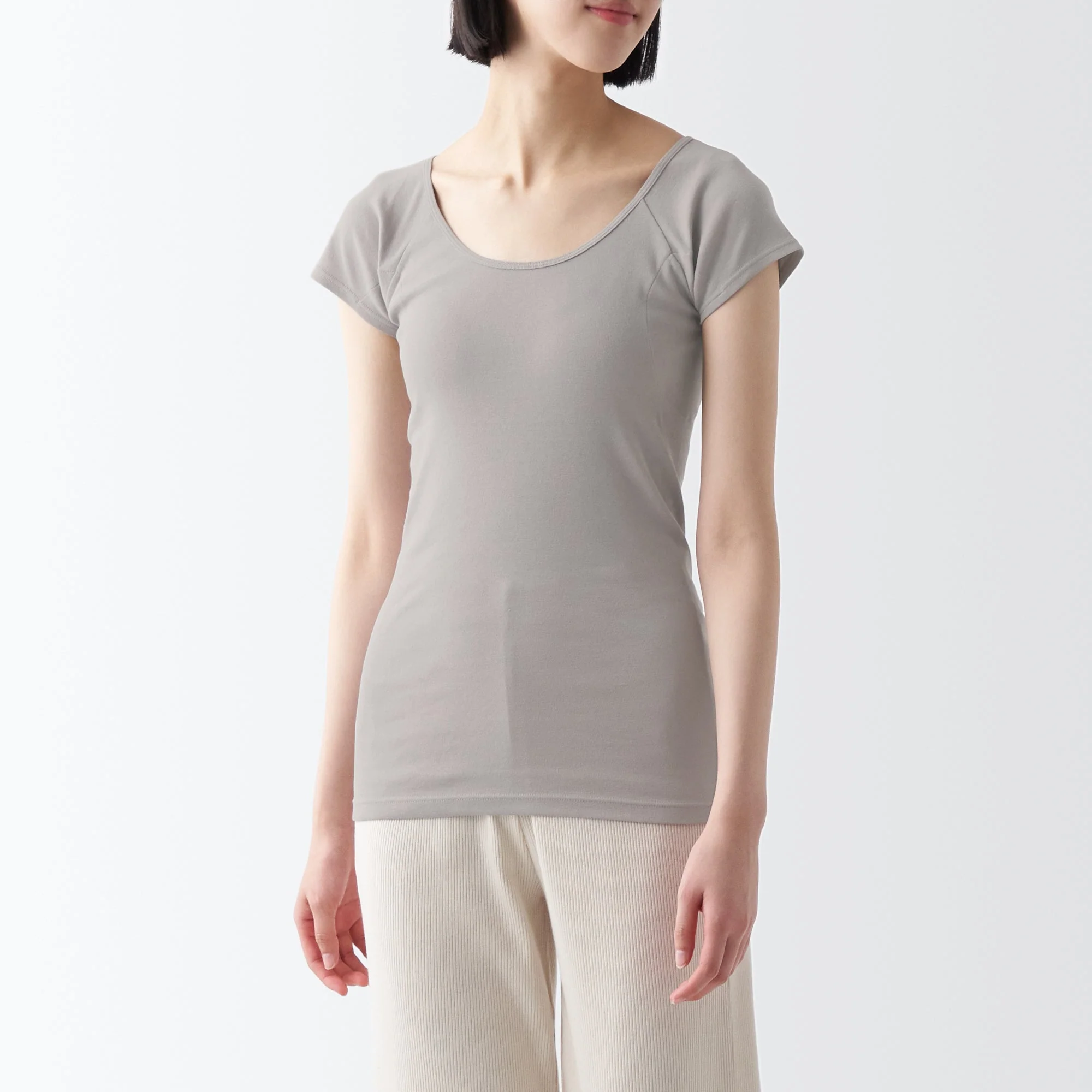 Women's Breathable Cotton French Sleeve T-Shirt with Sweat Pad - Image 3