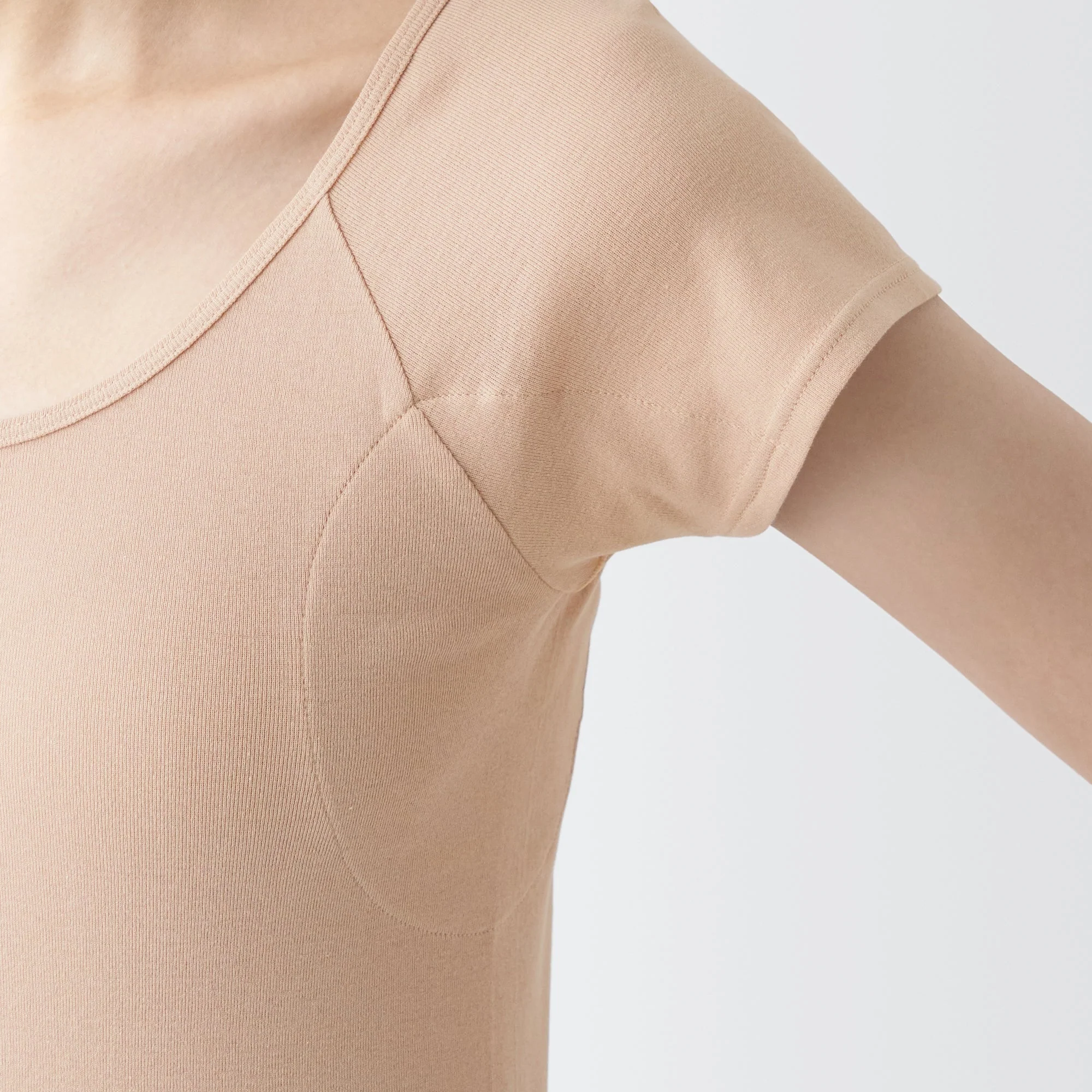 Women's Breathable Cotton French Sleeve T-Shirt with Sweat Pad - Image 31