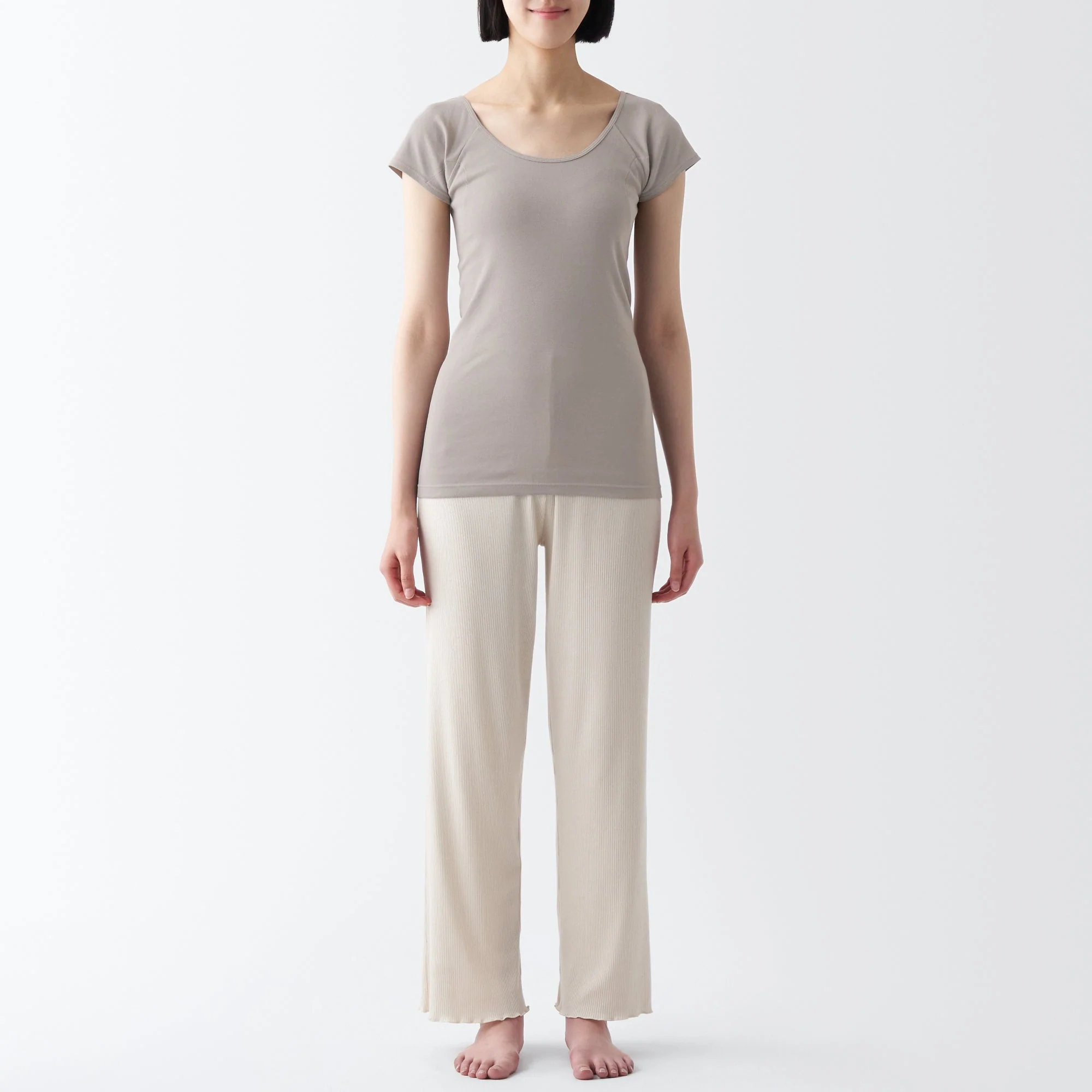 Women's Breathable Cotton French Sleeve T-Shirt with Sweat Pad - Image 4