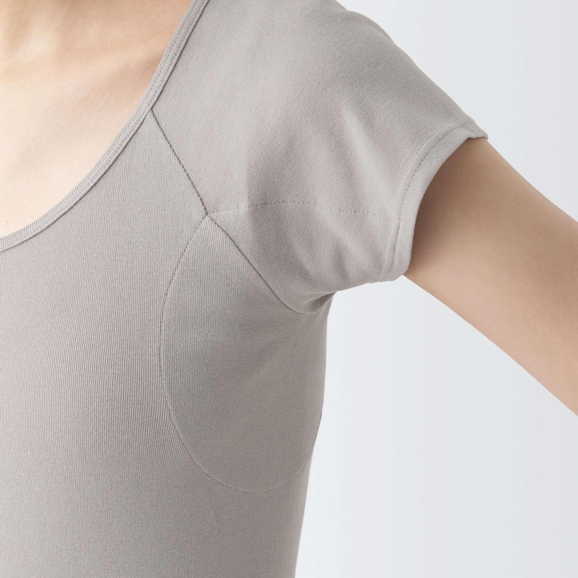 Women's Breathable Cotton French Sleeve T-Shirt with Sweat Pad - Image 8