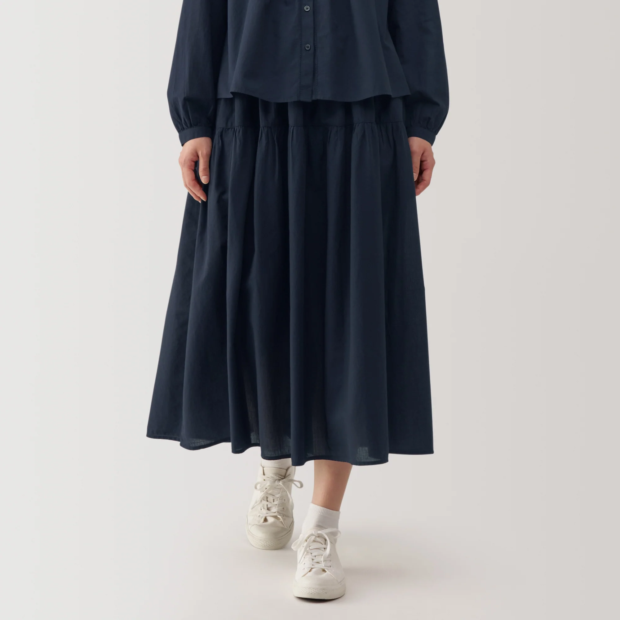Women's Cotton Voile Gather Skirt - Image 3