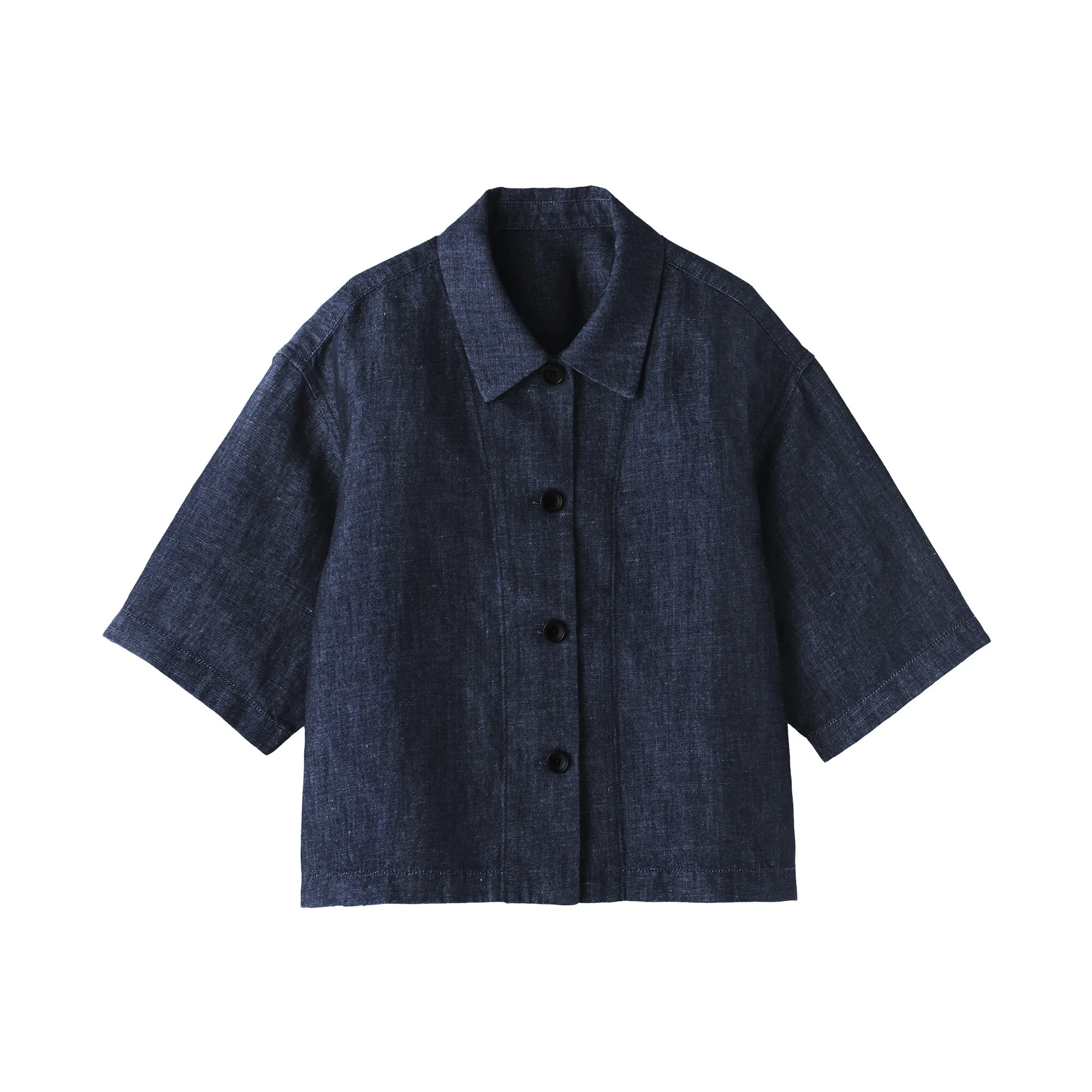 Women's Hemp Blend Denim Short Sleeve Shirt - Image 2