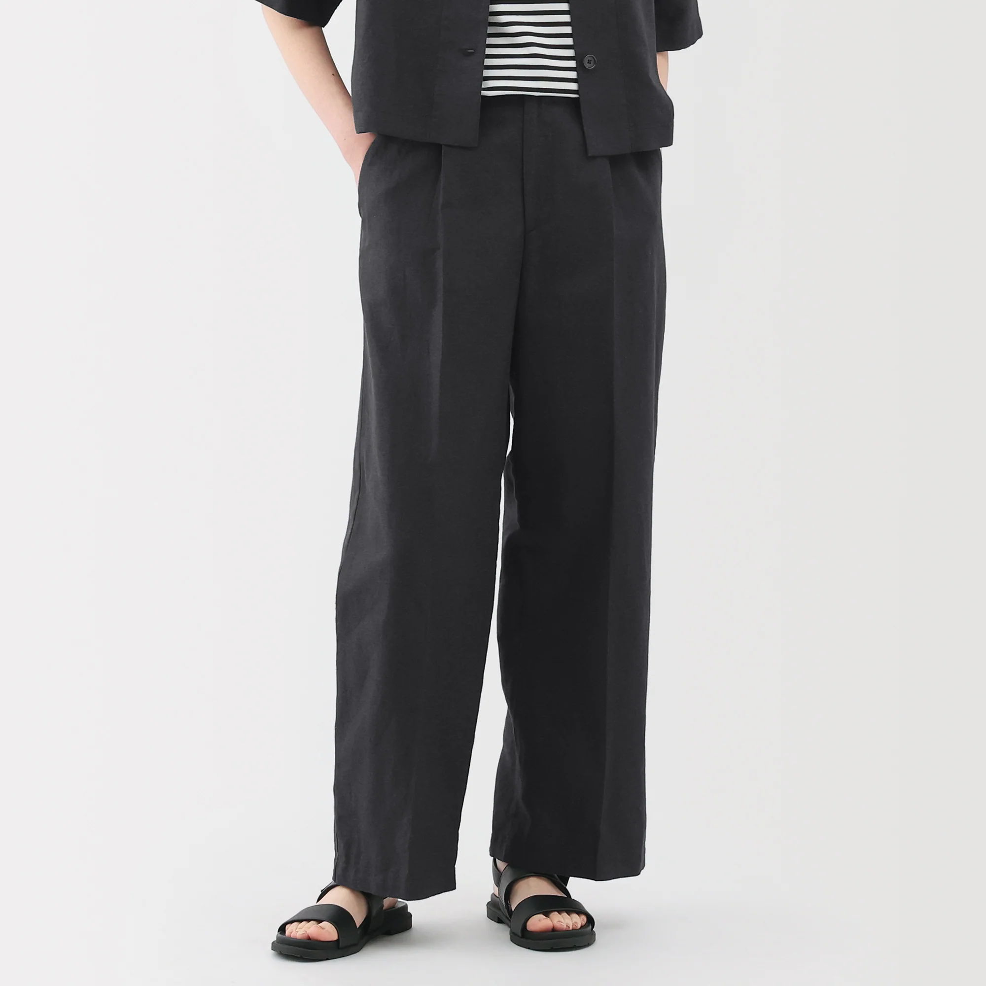 Women's Hemp Blend Twill Darted Wide Pants - Image 4