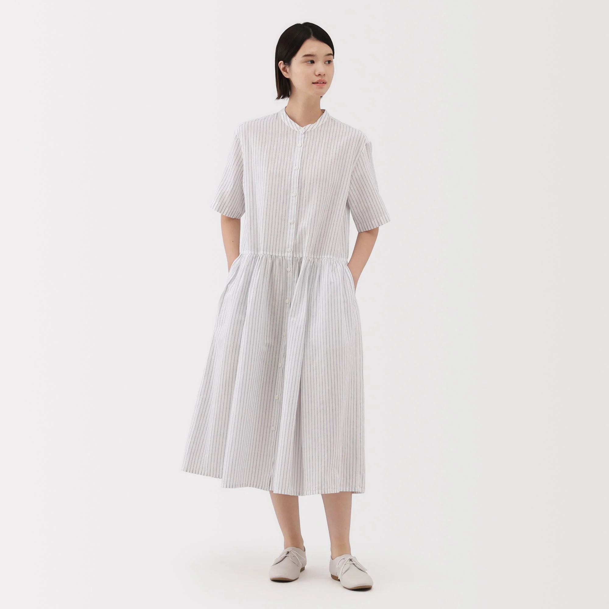 Women's Hemp Cotton Short Sleeve Dress - Image 18