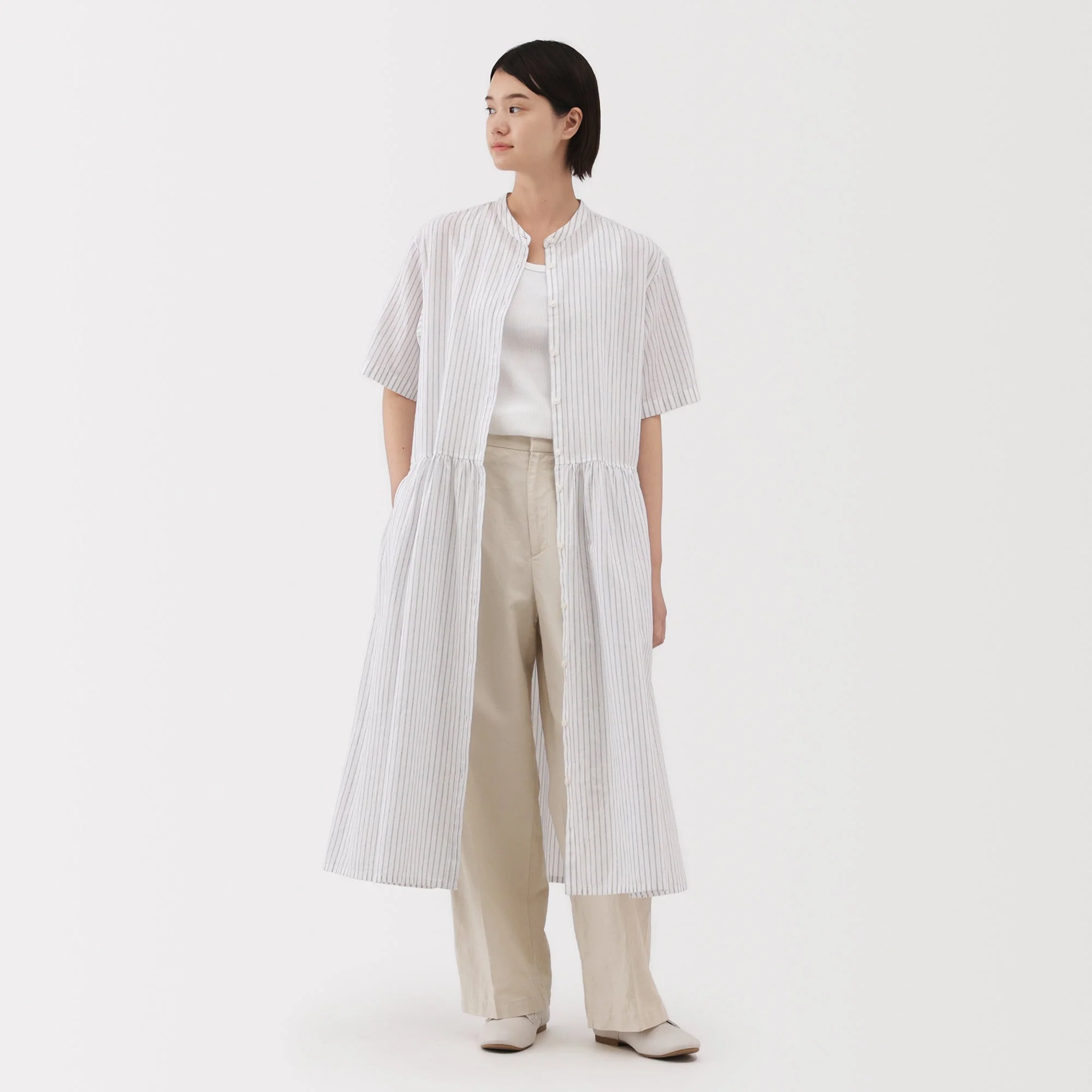 Women's Hemp Cotton Short Sleeve Dress - Image 21