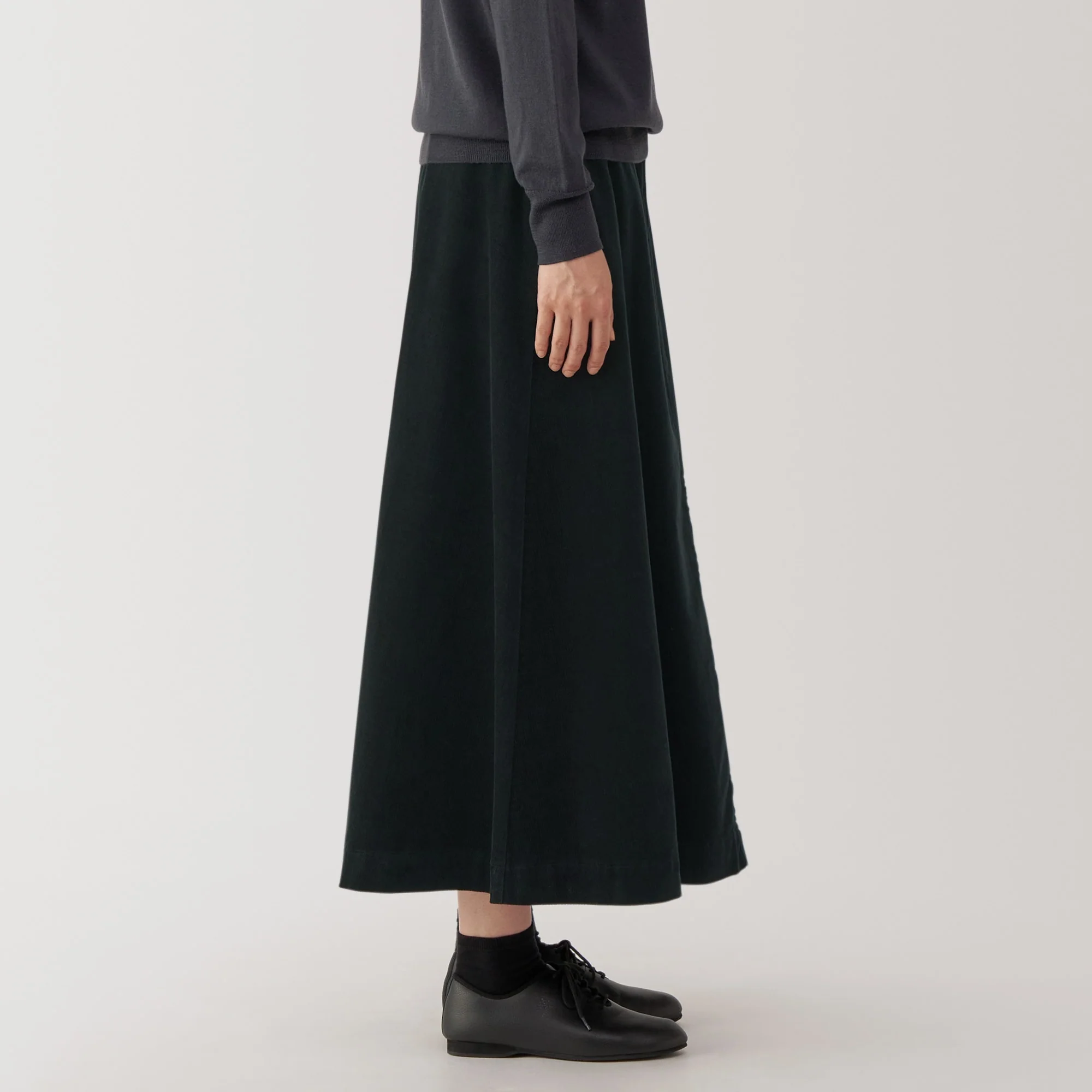 Women's Kapok Blend Corduroy Flared Skirt - Image 15