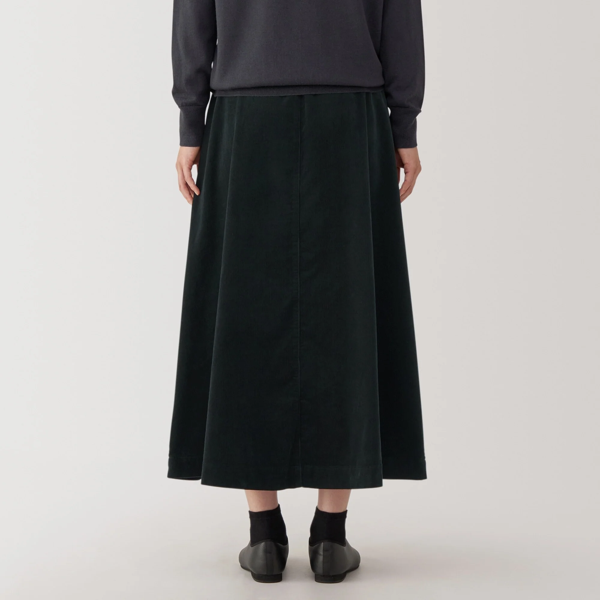 Women's Kapok Blend Corduroy Flared Skirt - Image 16