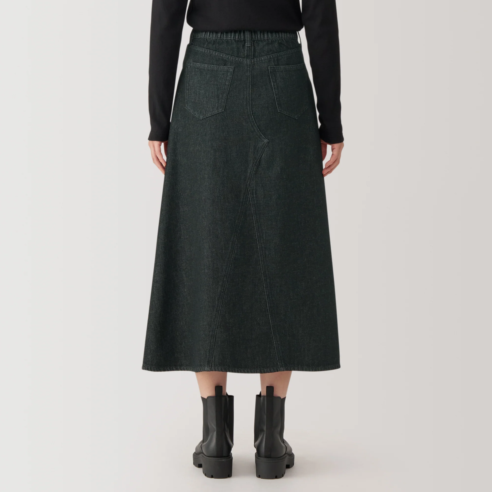 Women's Kapok Blend Denim A-Line Skirt - Image 6