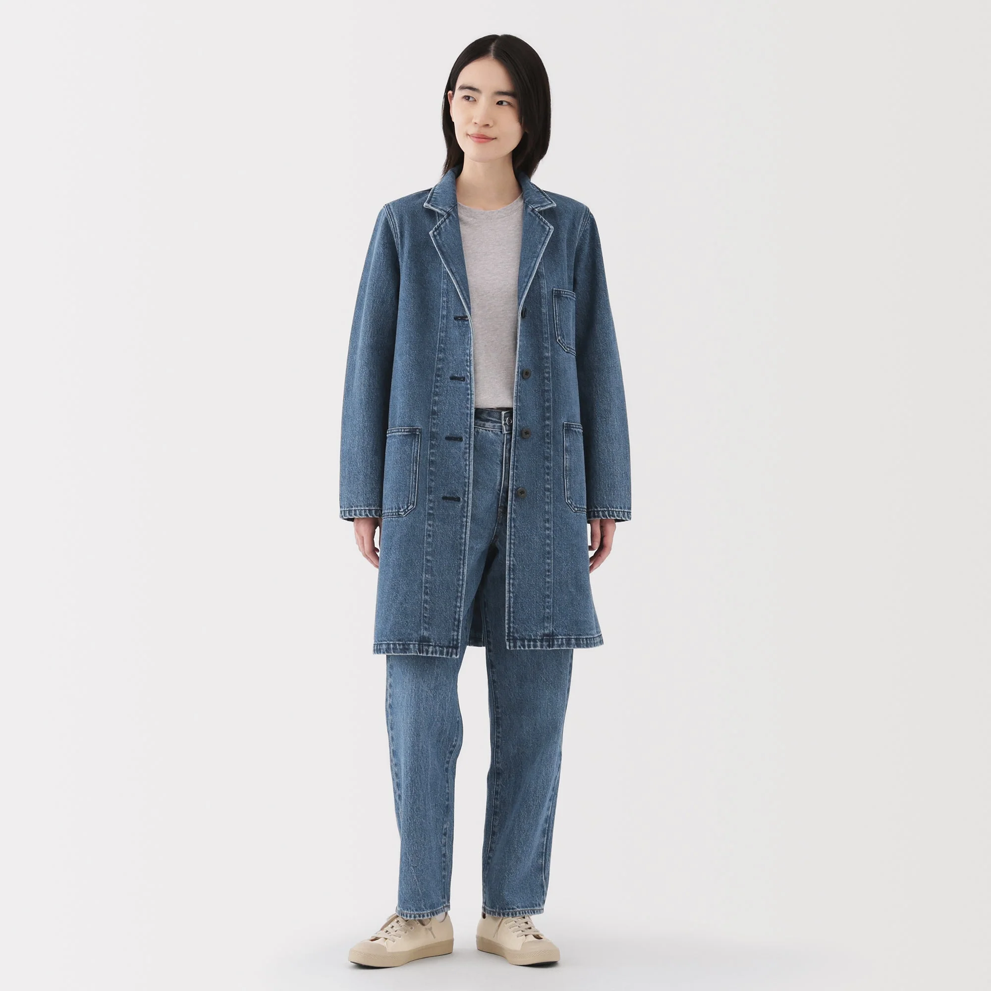 Kapok Blend Denim Coat