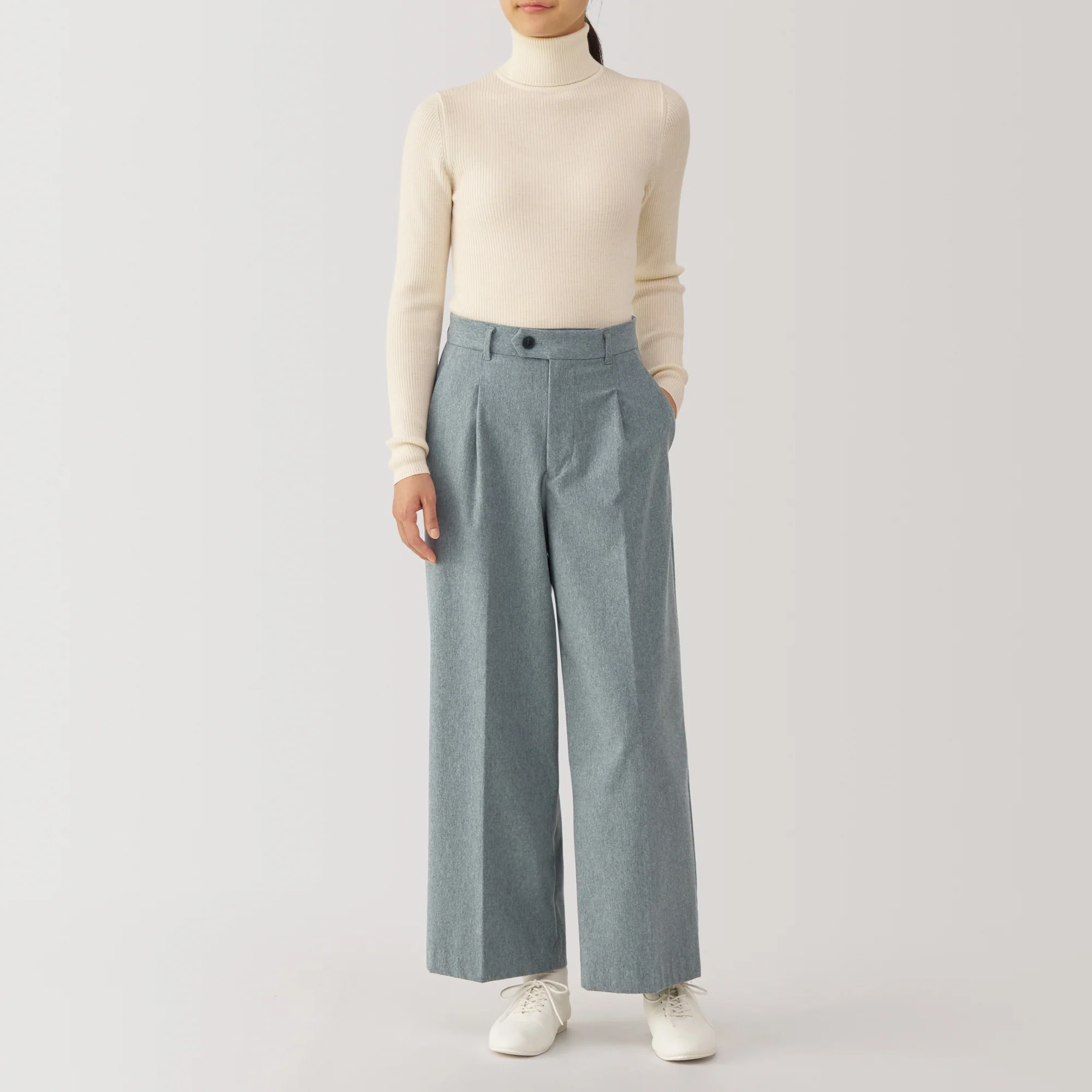 Women's Stretch Brushed Darted Wide Pants - Image 14