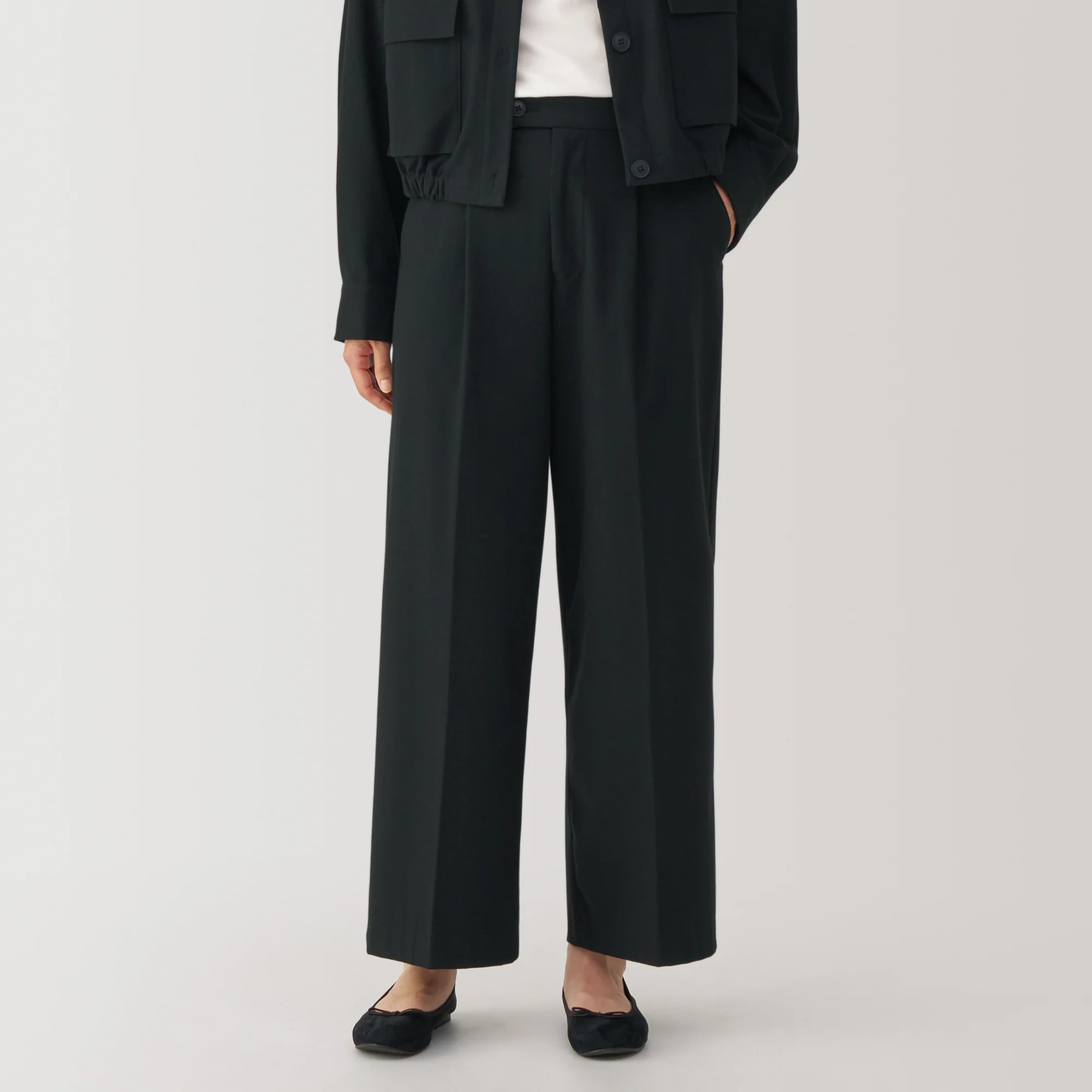 Women's Stretch Brushed Darted Wide Pants - Image 23