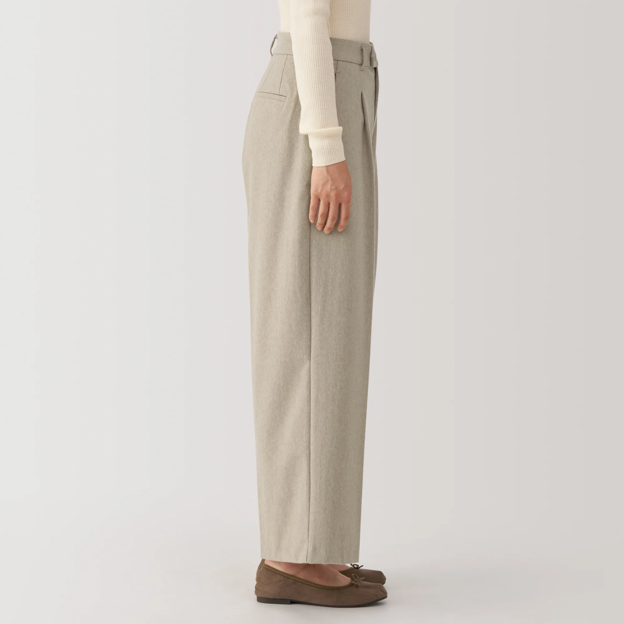 Women's Stretch Brushed Darted Wide Pants - Image 5