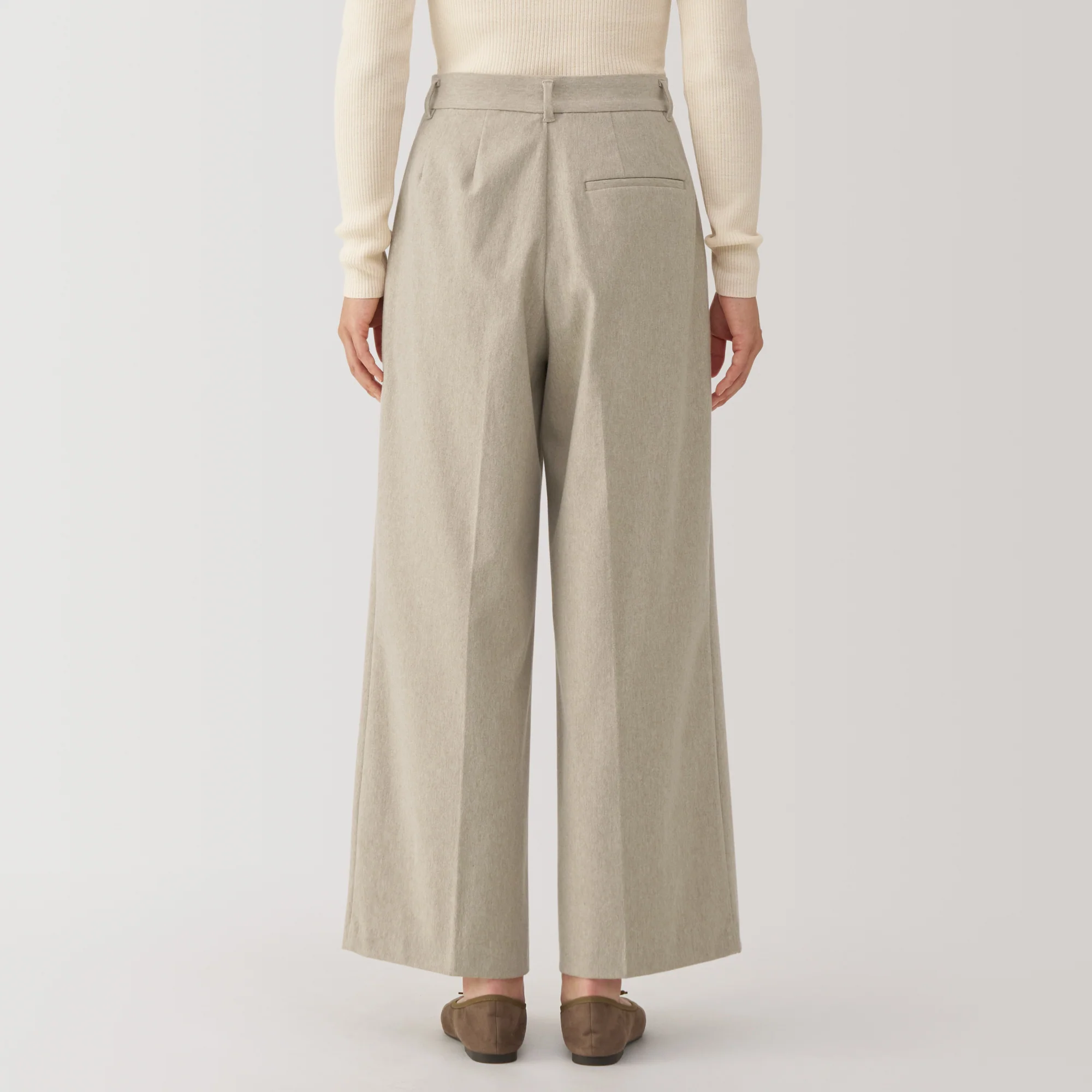 Women's Stretch Brushed Darted Wide Pants - Image 6