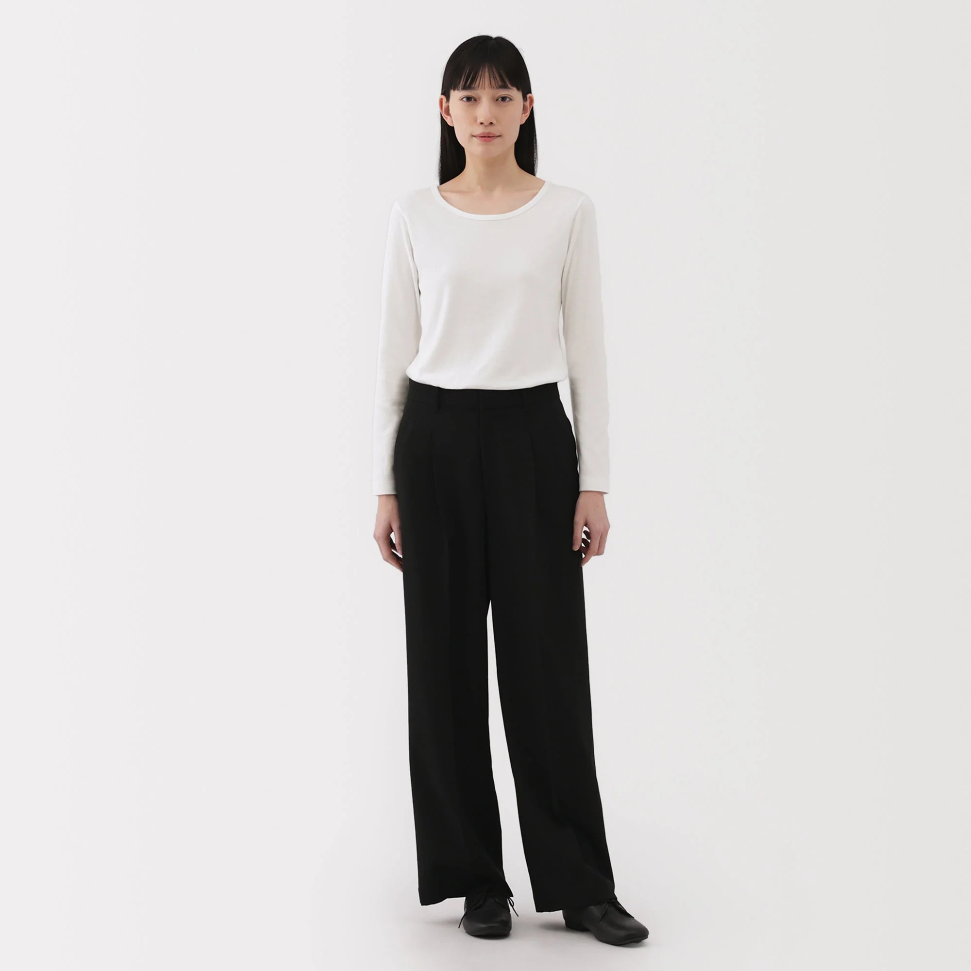 Women's Stretch Ribbed Crew Neck Long Sleeve T-Shirt - Image 13