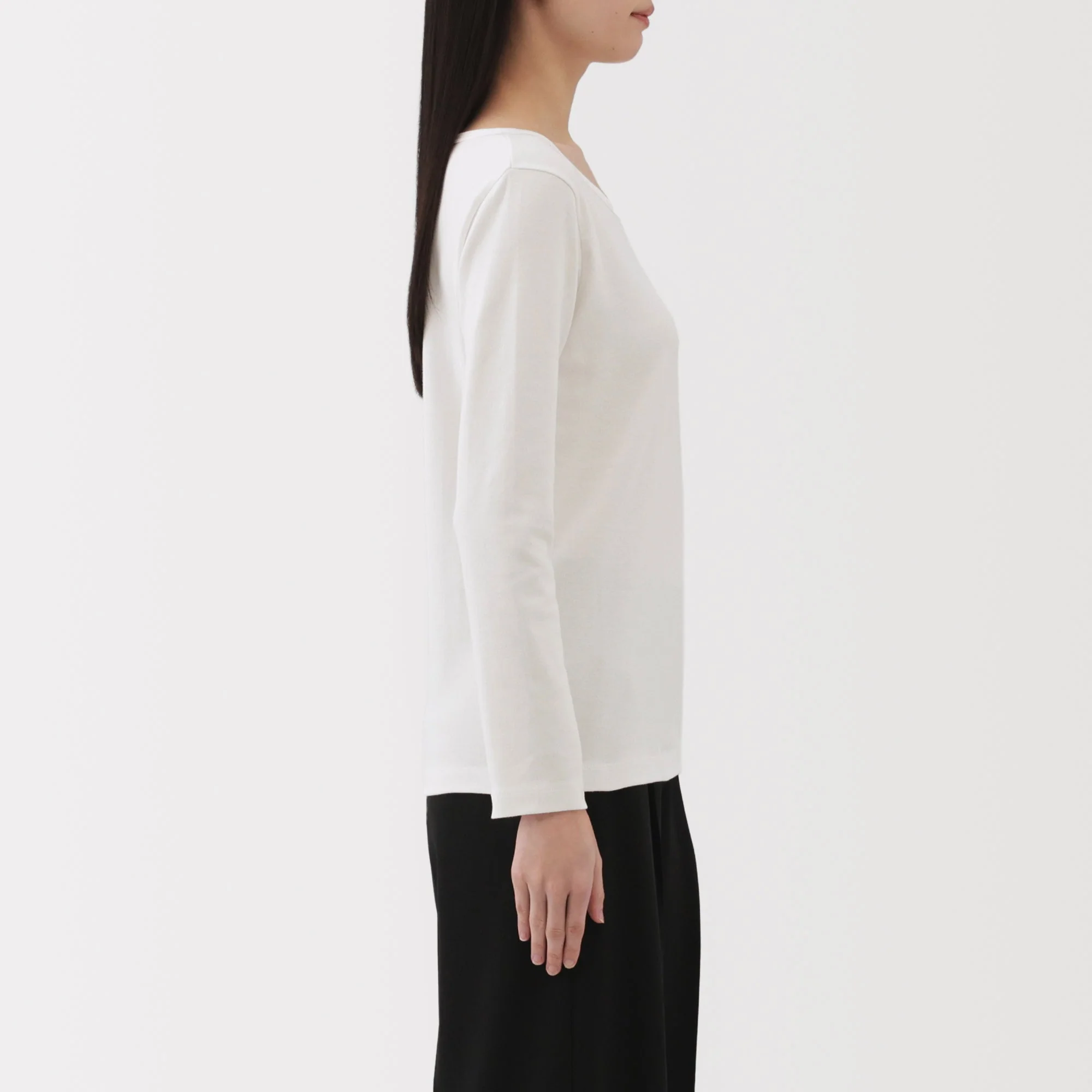 Women's Stretch Ribbed Crew Neck Long Sleeve T-Shirt - Image 14