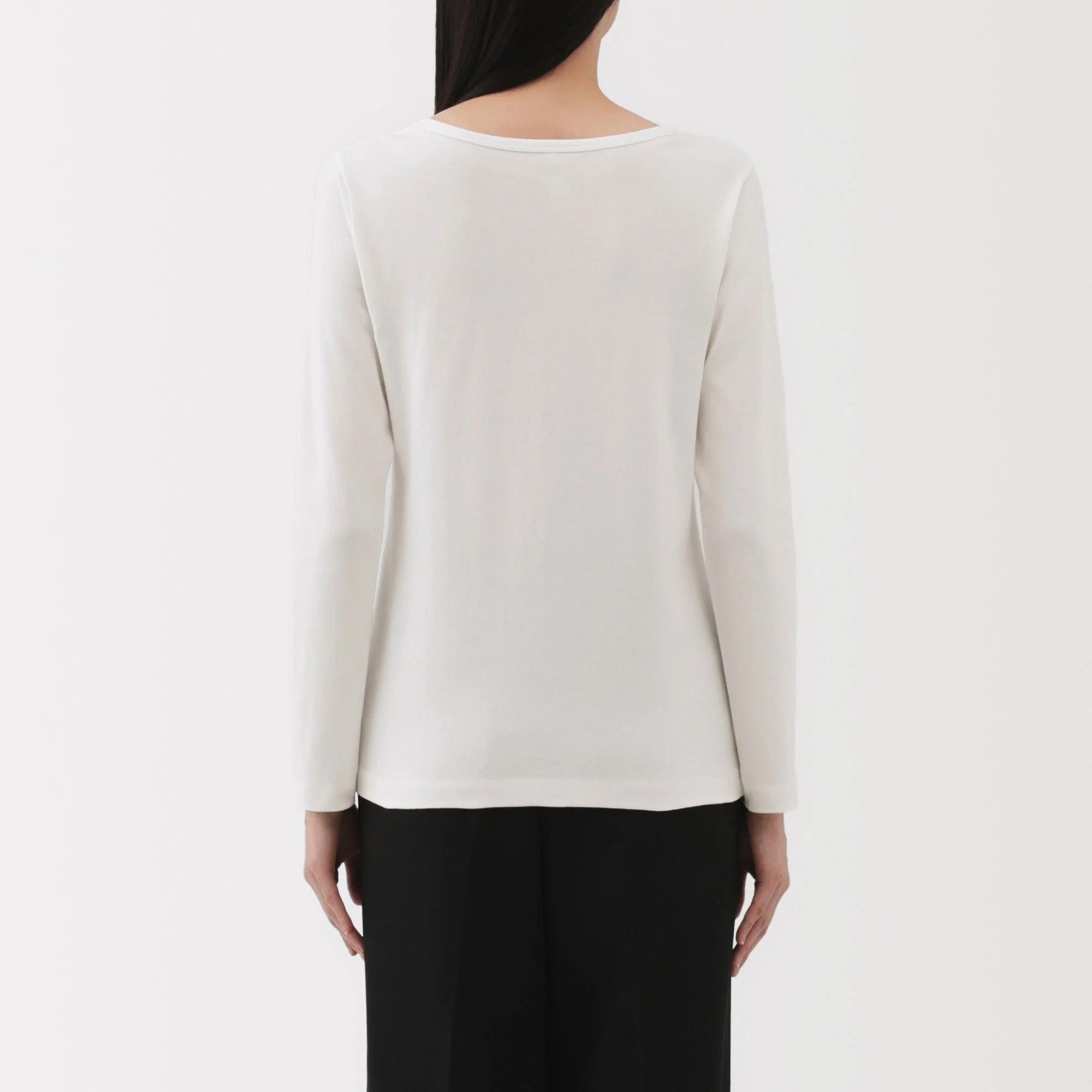 Women's Stretch Ribbed Crew Neck Long Sleeve T-Shirt - Image 15