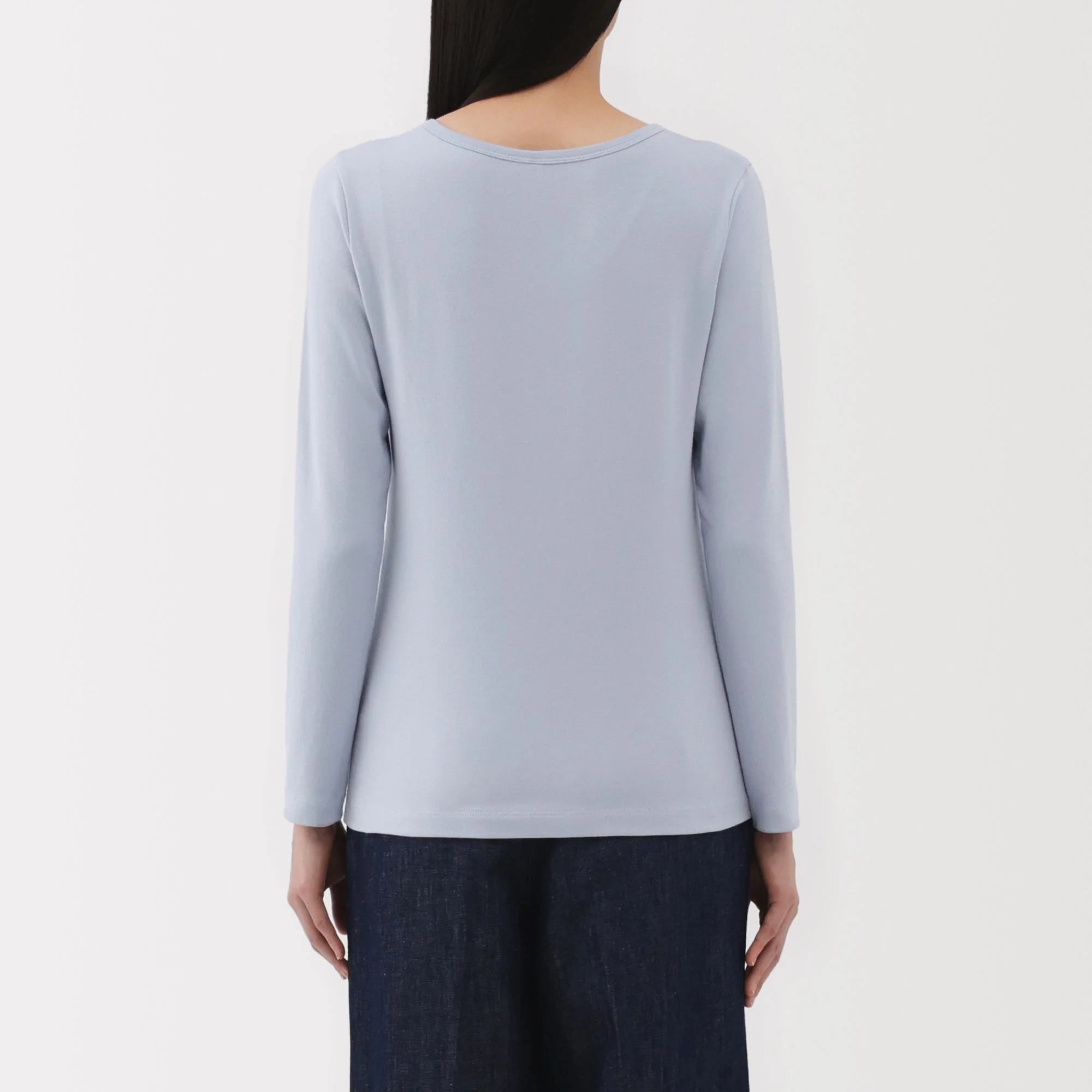 Women's Stretch Ribbed Crew Neck Long Sleeve T-Shirt - Image 24
