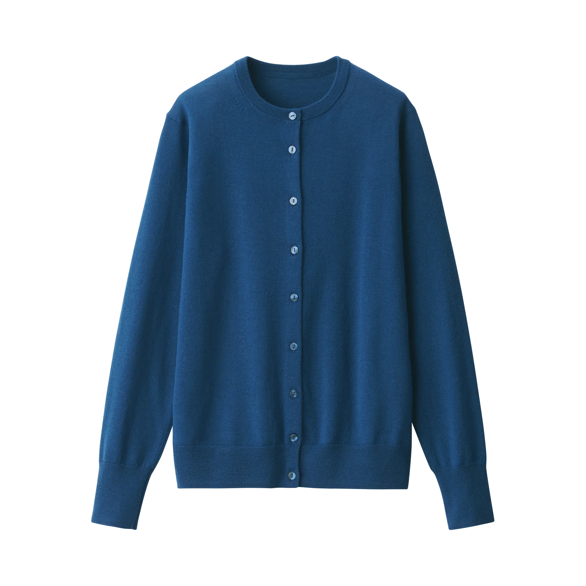 Women's Washable High Gauge Wool Crew Neck Cardigan - Image 2