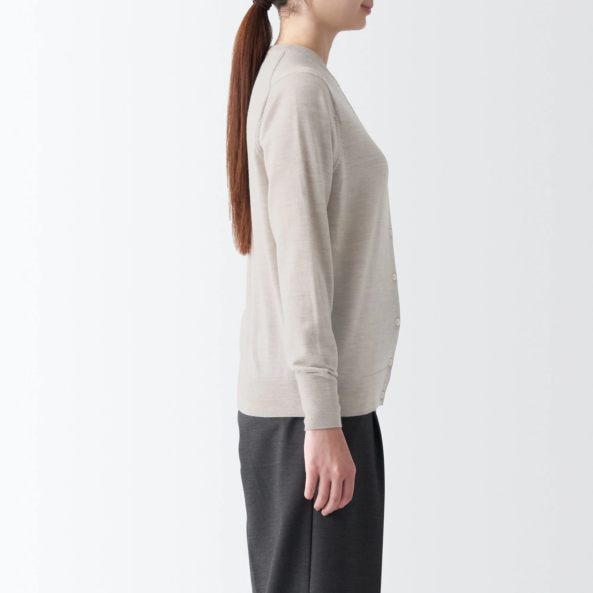 Women's Washable High Gauge Wool Crew Neck Cardigan - Image 26