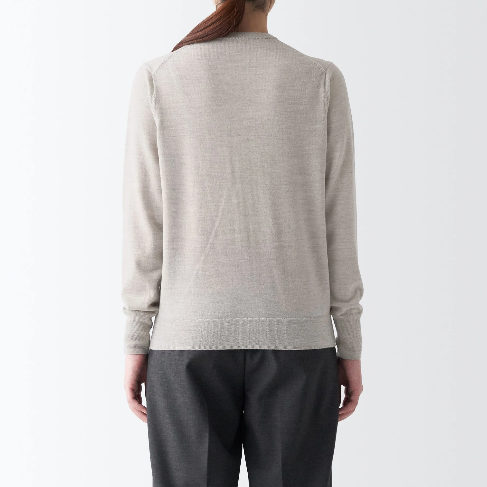 Women's Washable High Gauge Wool Crew Neck Cardigan - Image 27