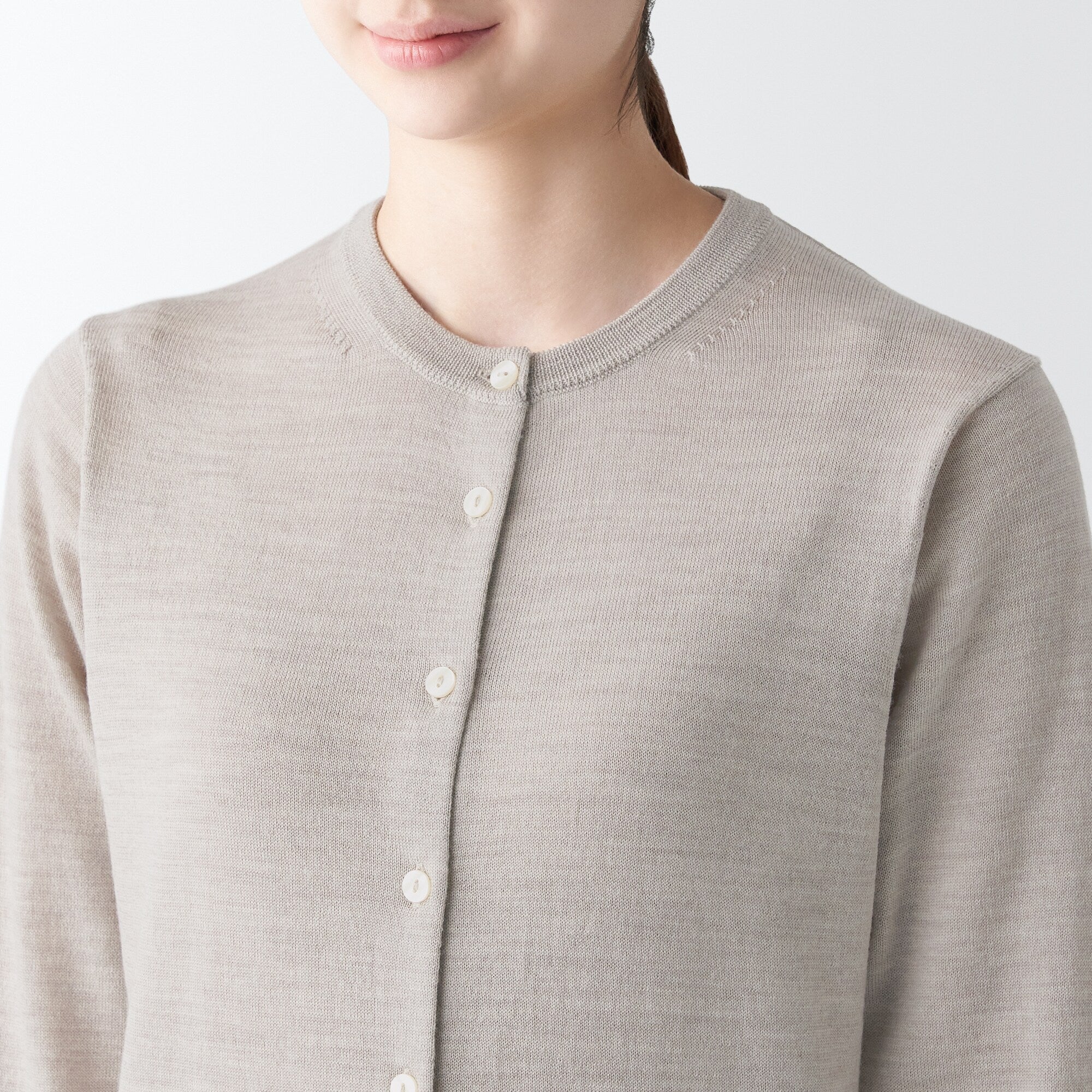 Women's Washable High Gauge Wool Crew Neck Cardigan - Image 28