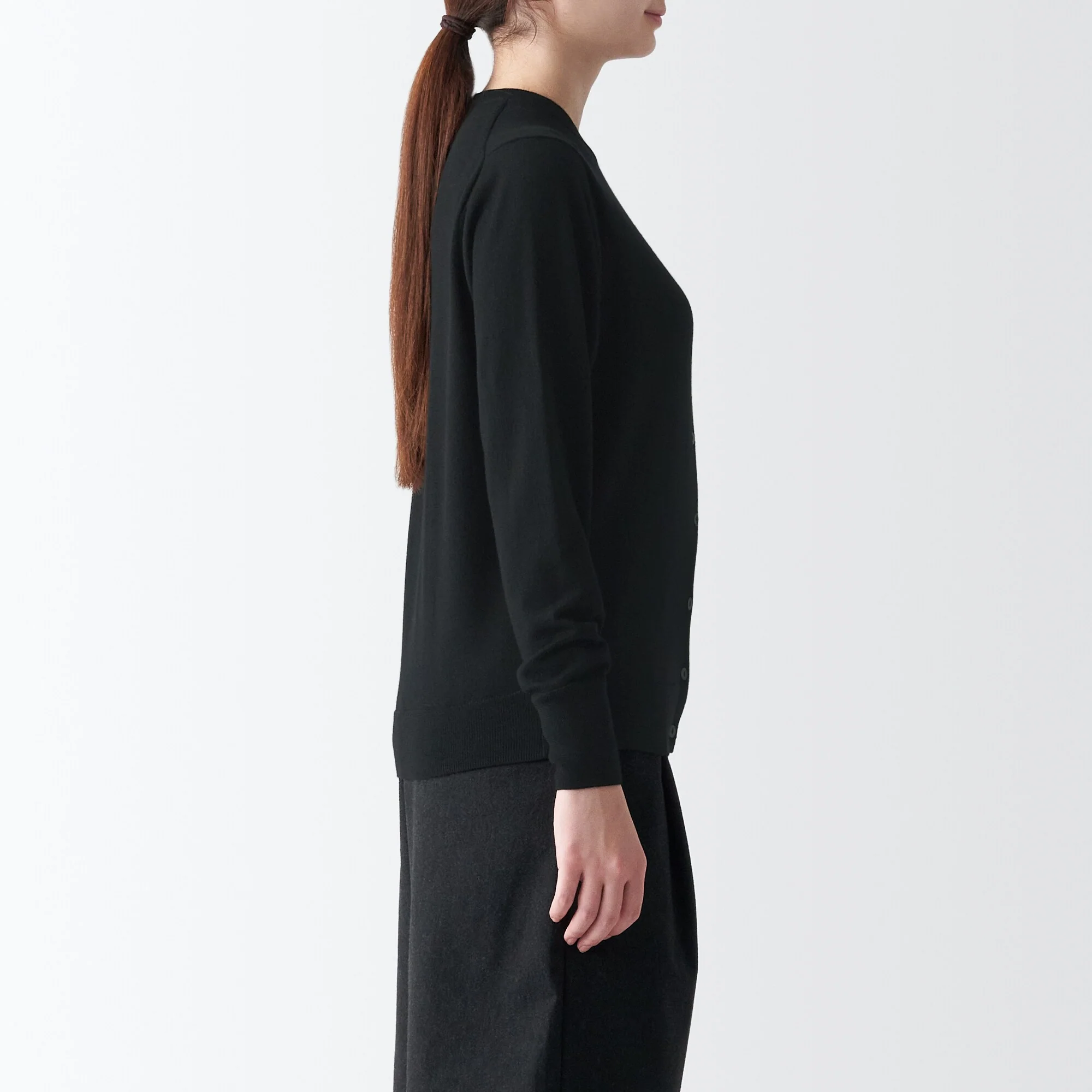 Women's Washable High Gauge Wool Crew Neck Cardigan - Image 33