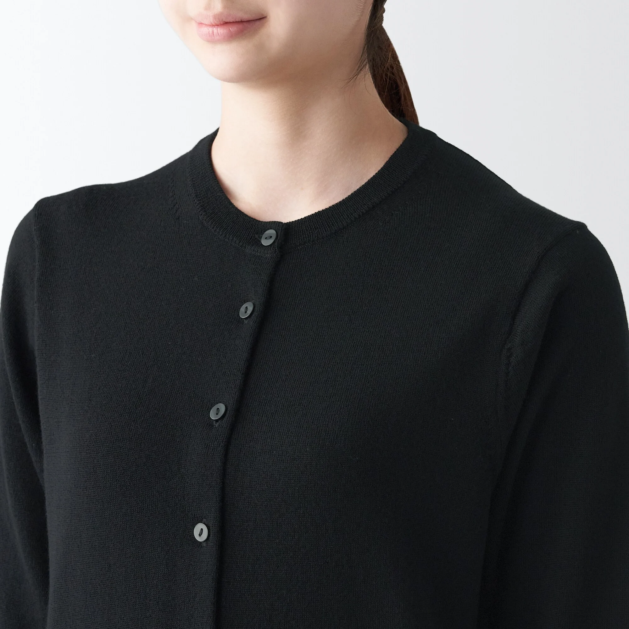 Women's Washable High Gauge Wool Crew Neck Cardigan - Image 35