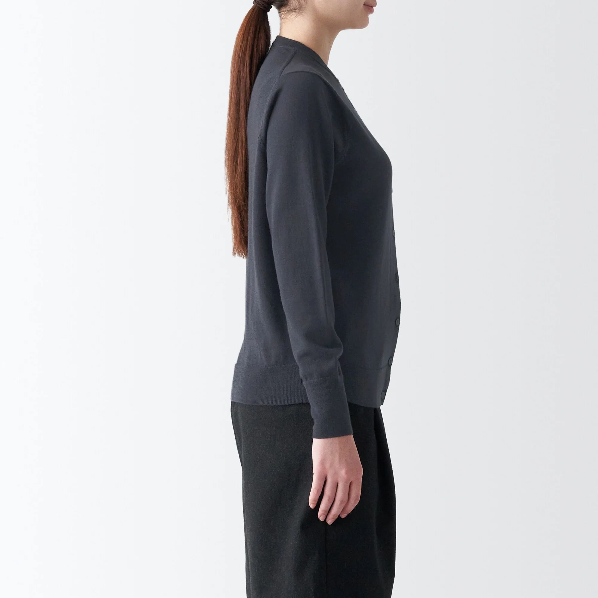Women's Washable High Gauge Wool Crew Neck Cardigan - Image 40