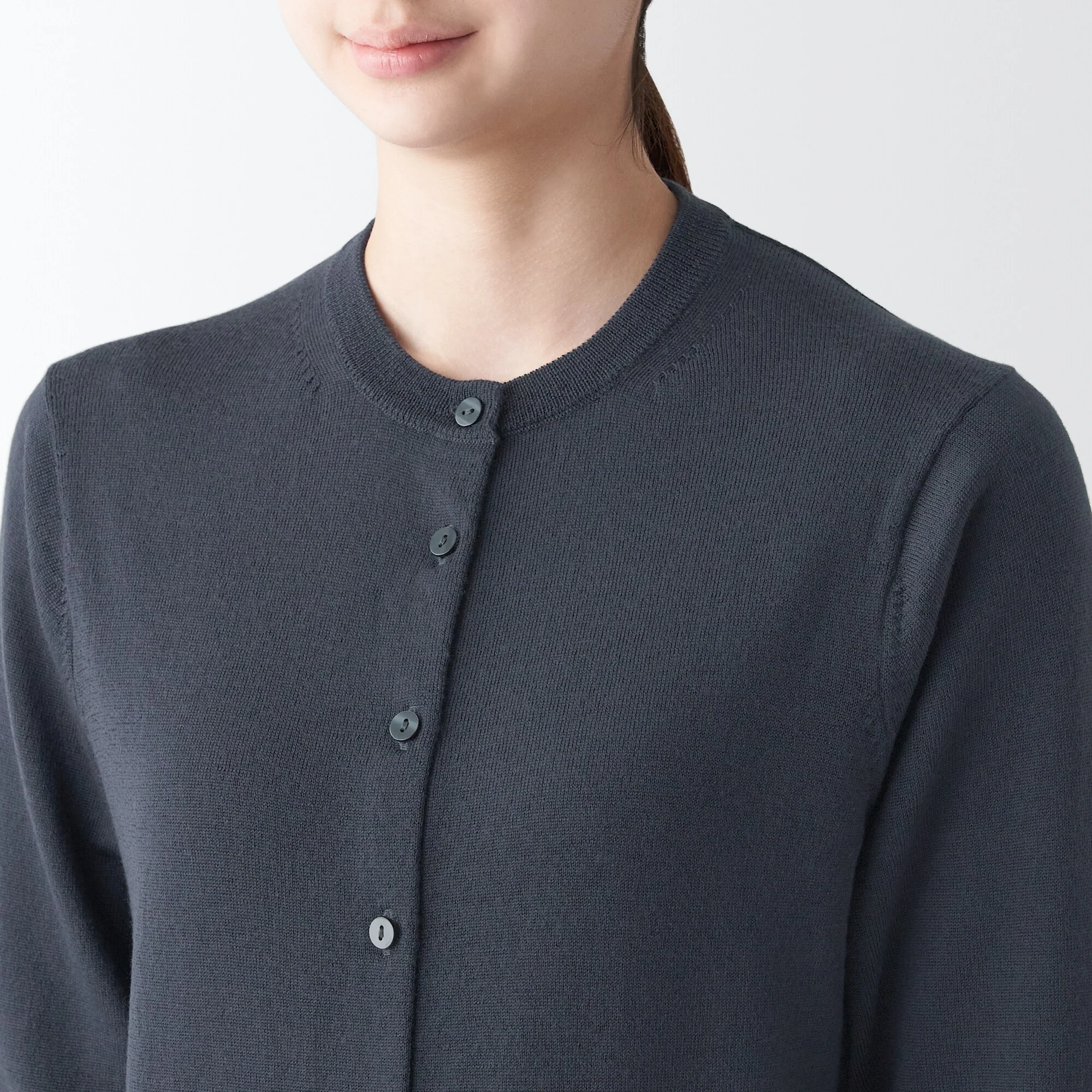Women's Washable High Gauge Wool Crew Neck Cardigan - Image 42