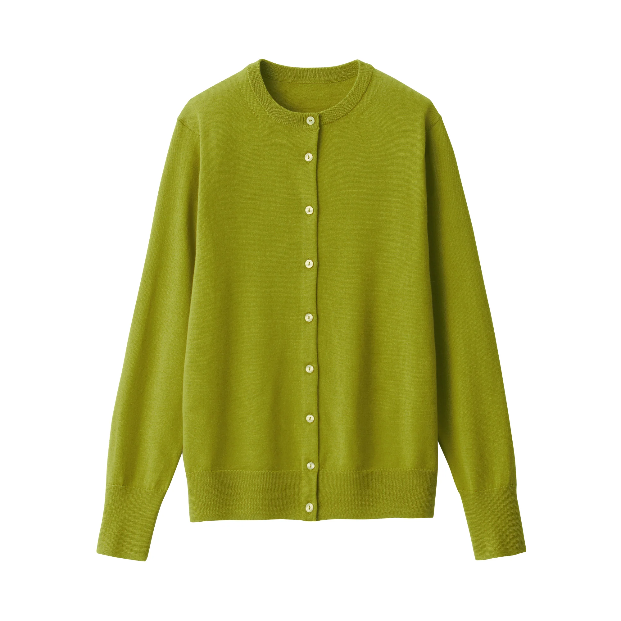 Women's Washable High Gauge Wool Crew Neck Cardigan - Image 9